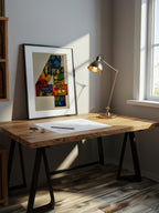 Mosaic Number Four – Surreal Graphic Symbol Wall Art 246