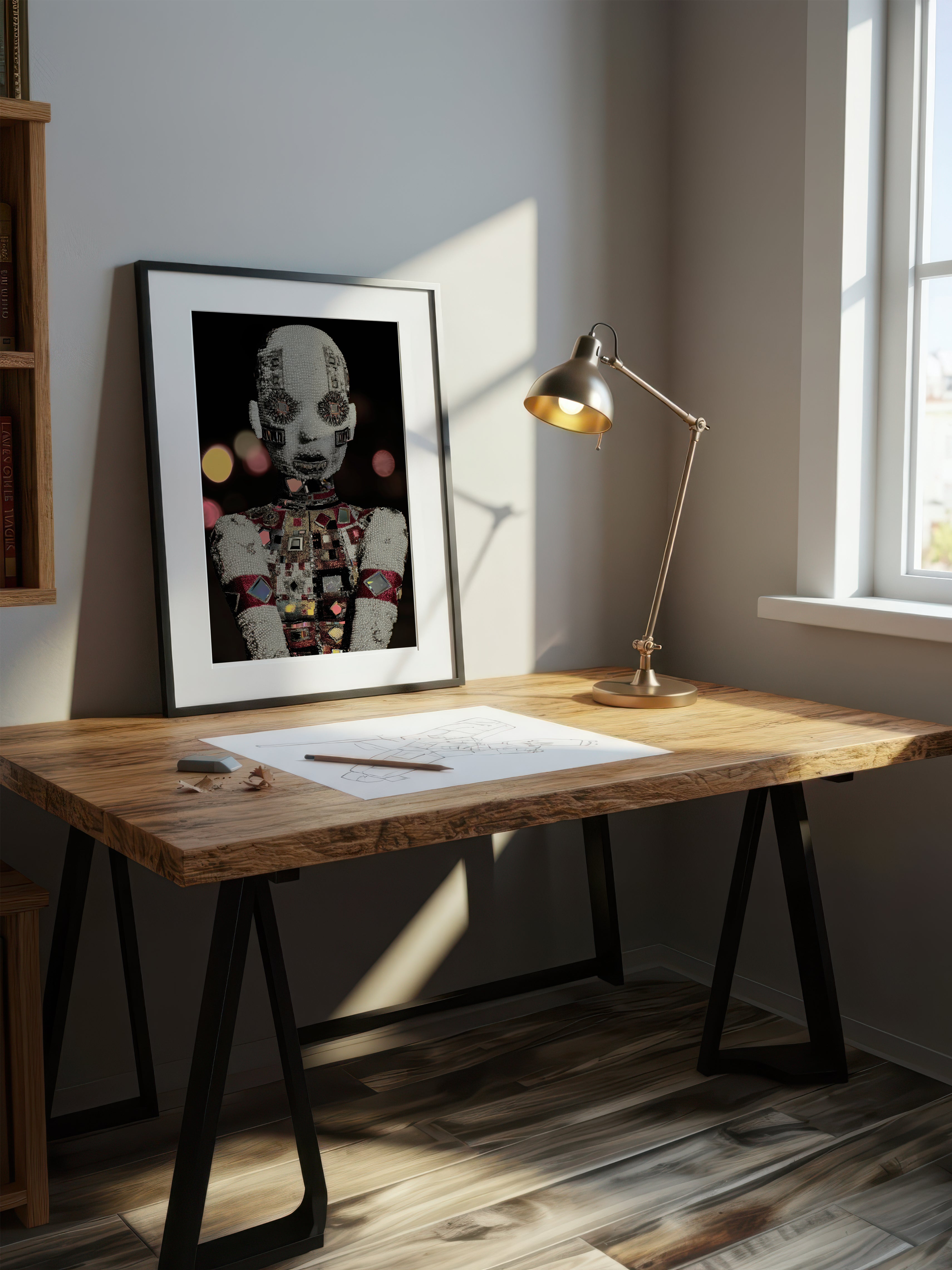 Surreal Embellished Figure – Surreal Figurative Wall Art 004