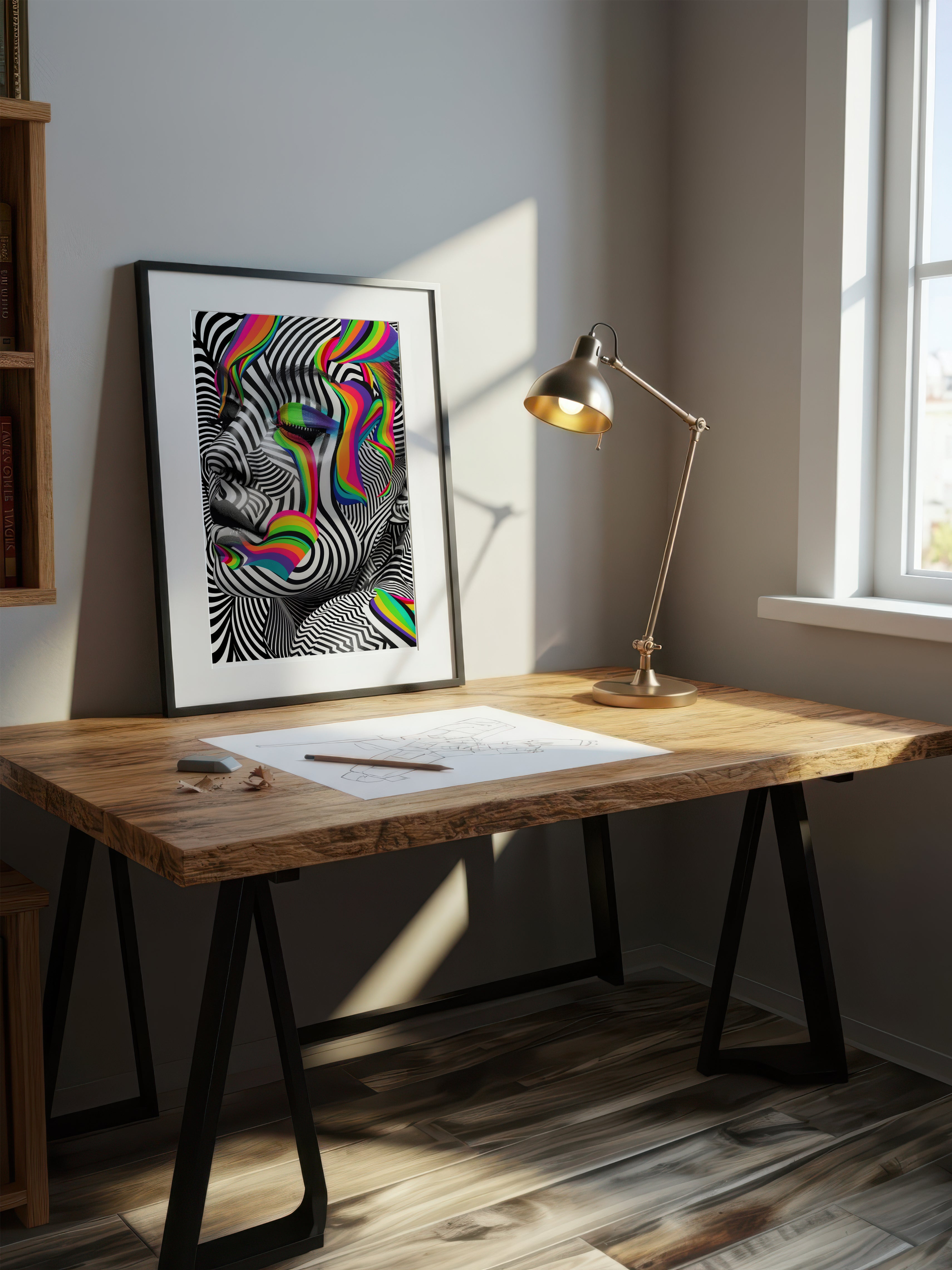 Psychedelic Liquid Portrait – Surreal Fluid Figure Wall Art 309