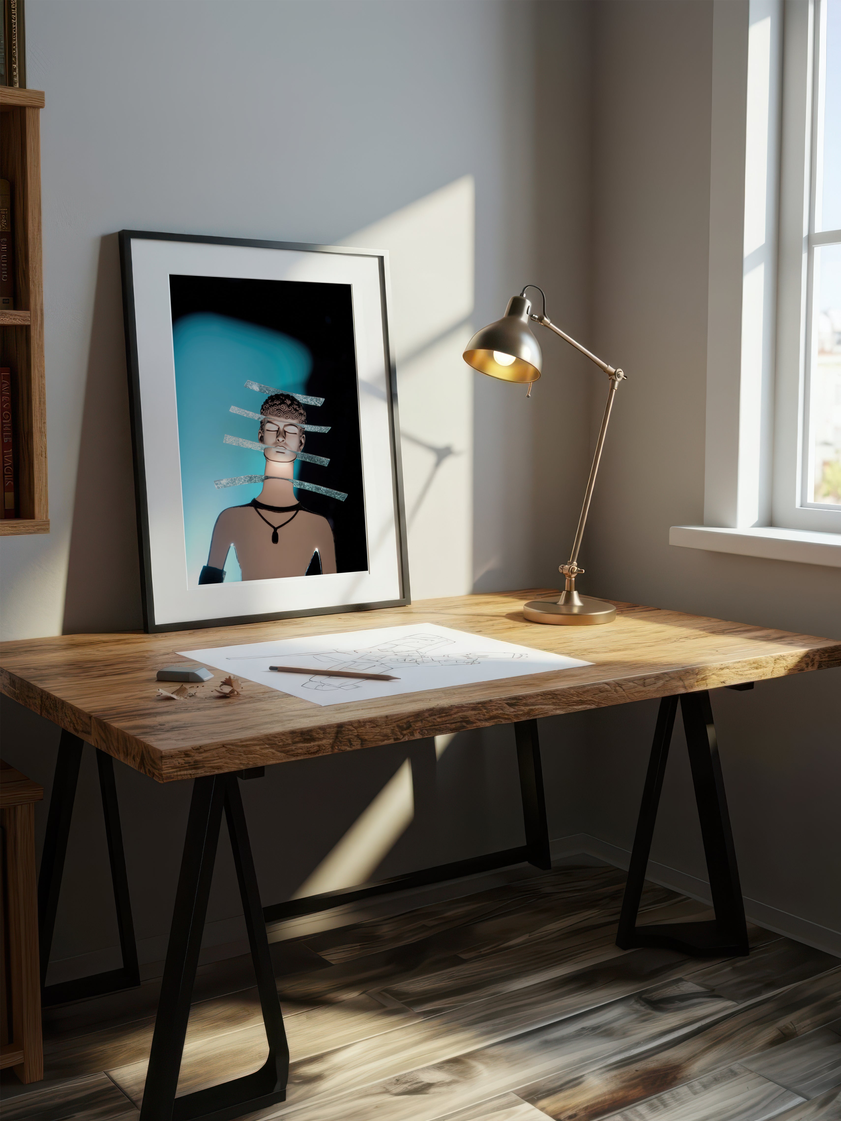 Modern Surreal Bust – Surreal Sculptural Wall Art 092