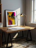 Retro Graphic Portrait – Surreal Vintage Bold Figure Wall Art 385