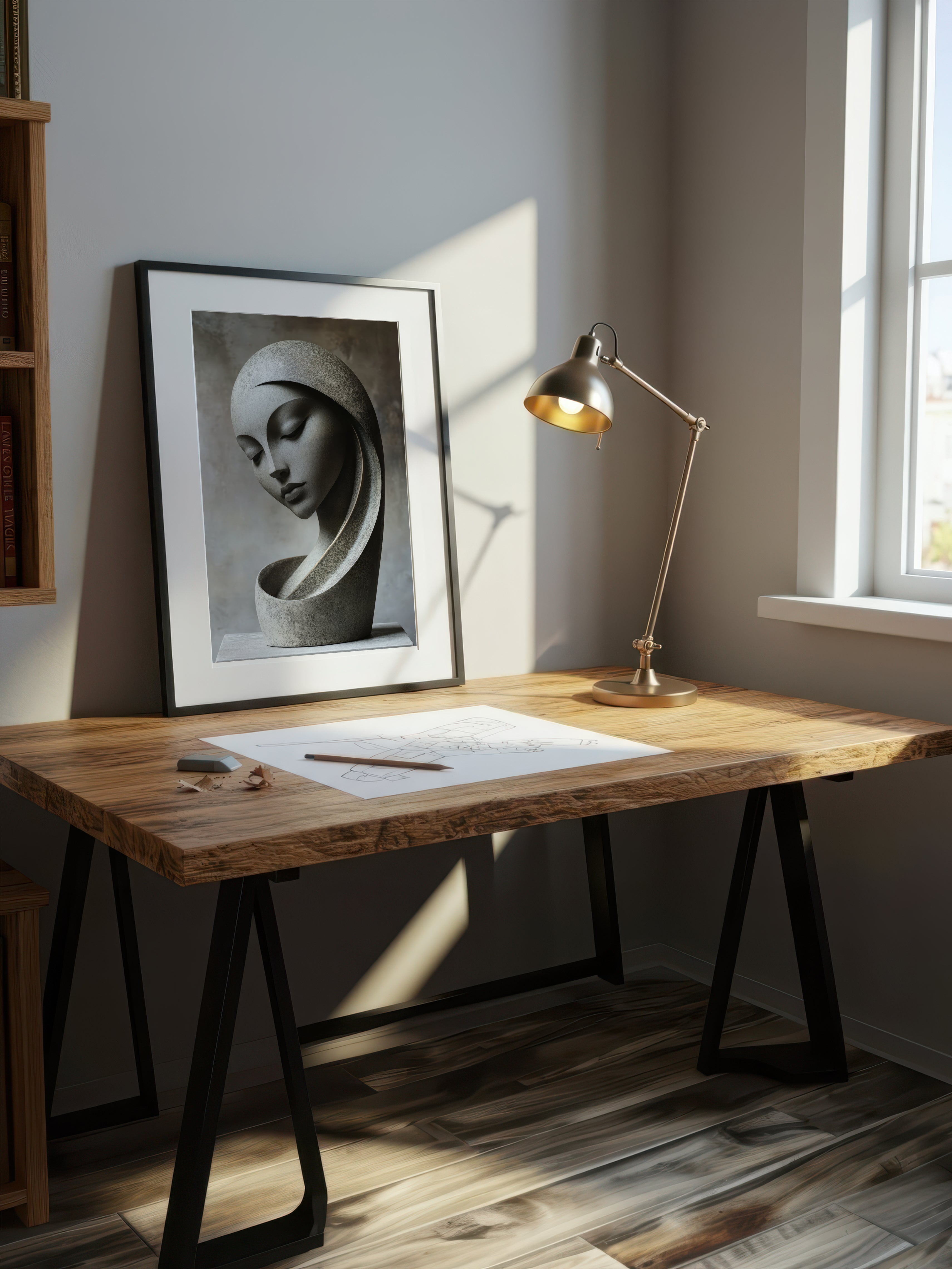 Minimal Stone Figure – Surreal Minimalist Wall Art 074