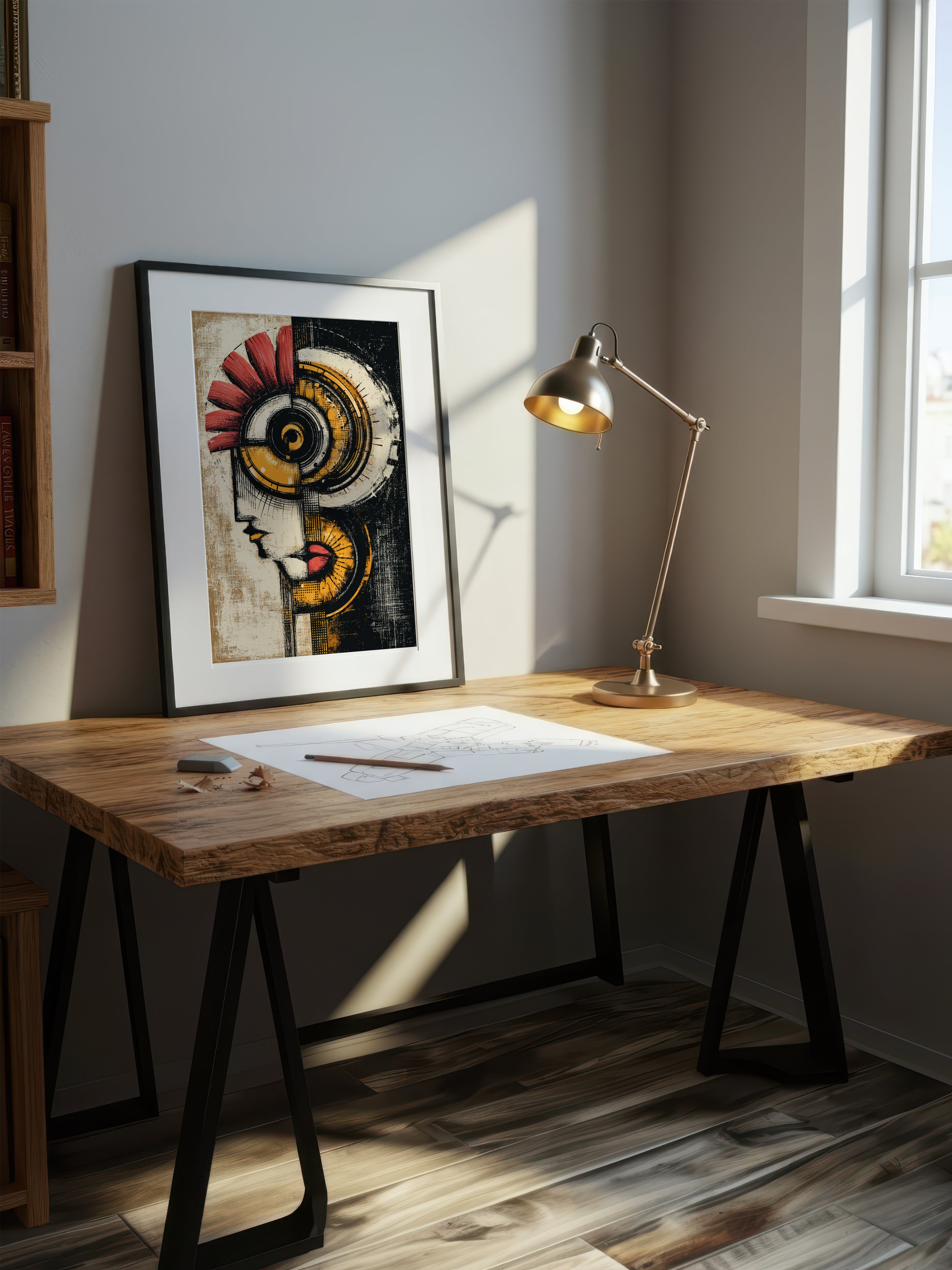 Modern Cubist Portrait – Surreal Geometric Figure Wall Art 402