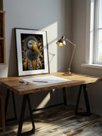 Amber Beak – Surreal Whimsical Bird Portrait Wall Art 264
