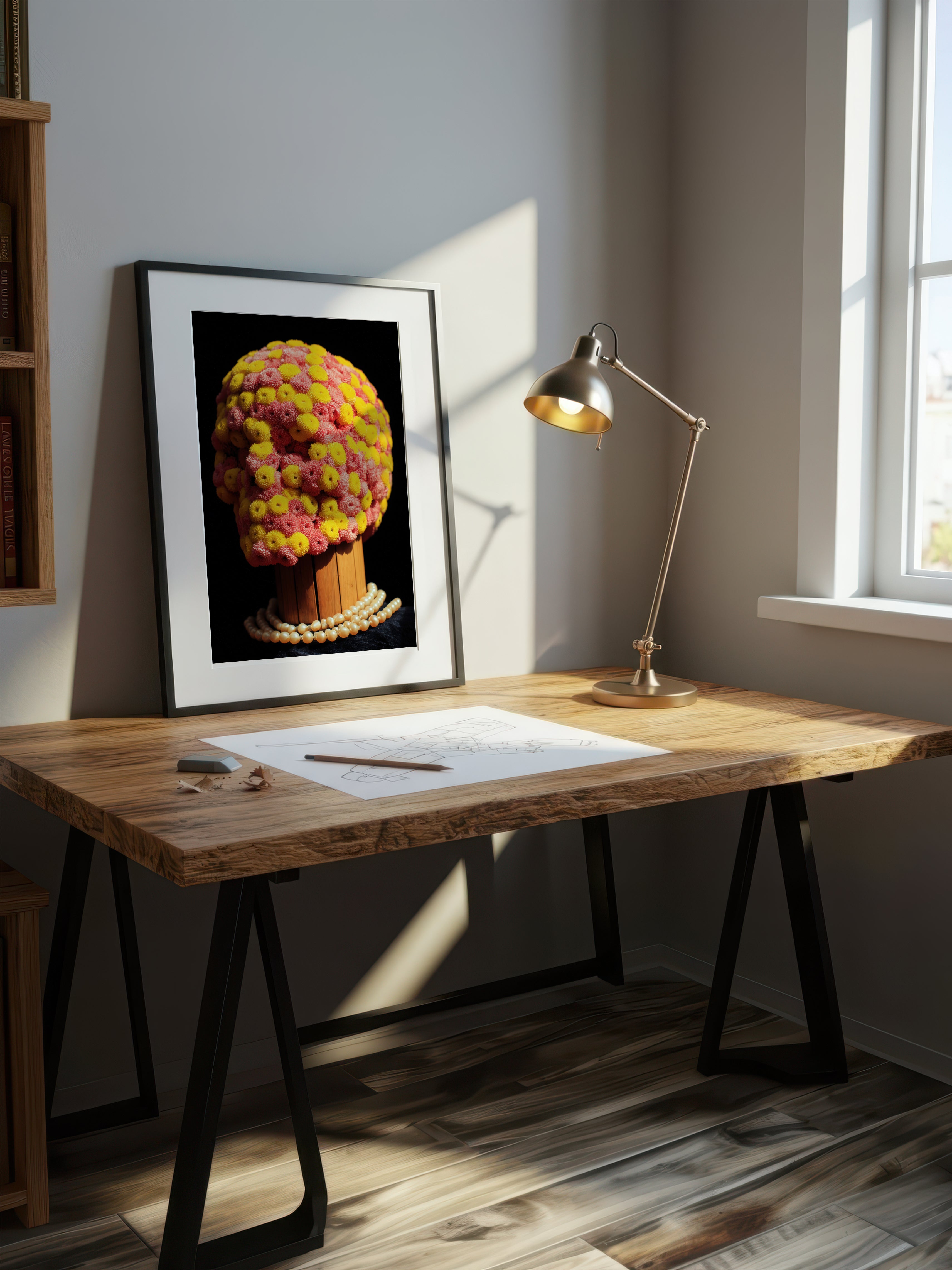 Floral Skull Art – Surreal Gothic Wall Art 079