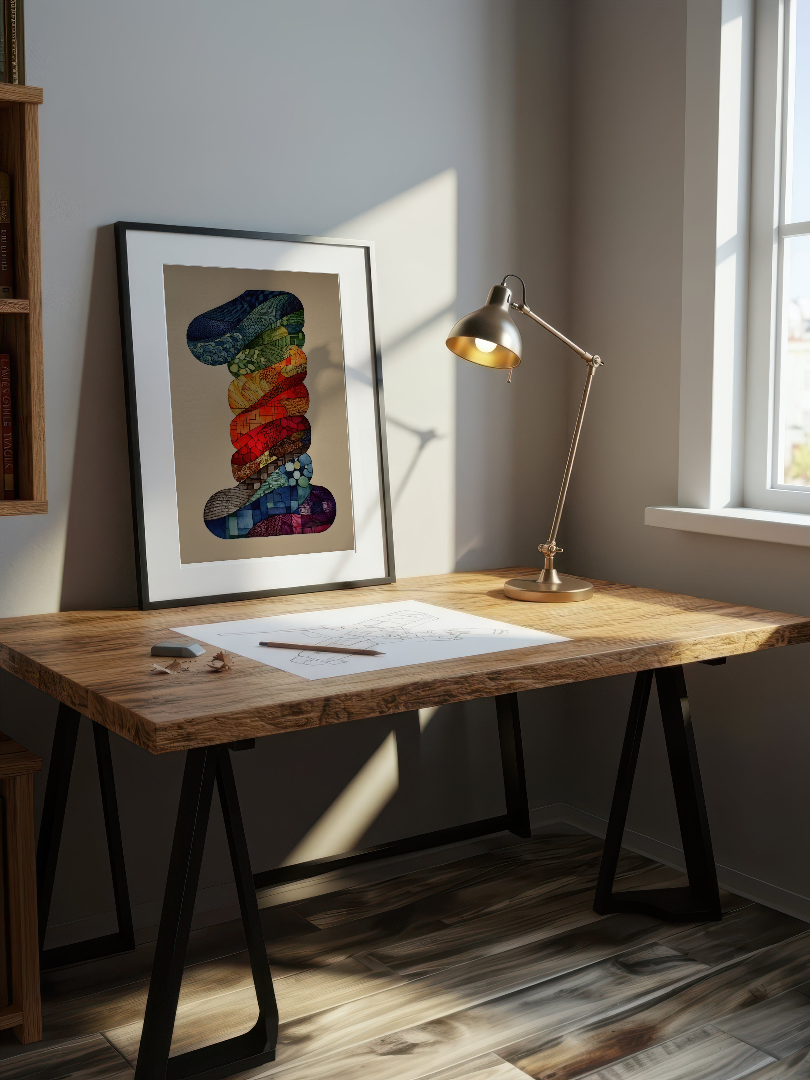 Mosaic Number One – Surreal Graphic Symbol Wall Art 247