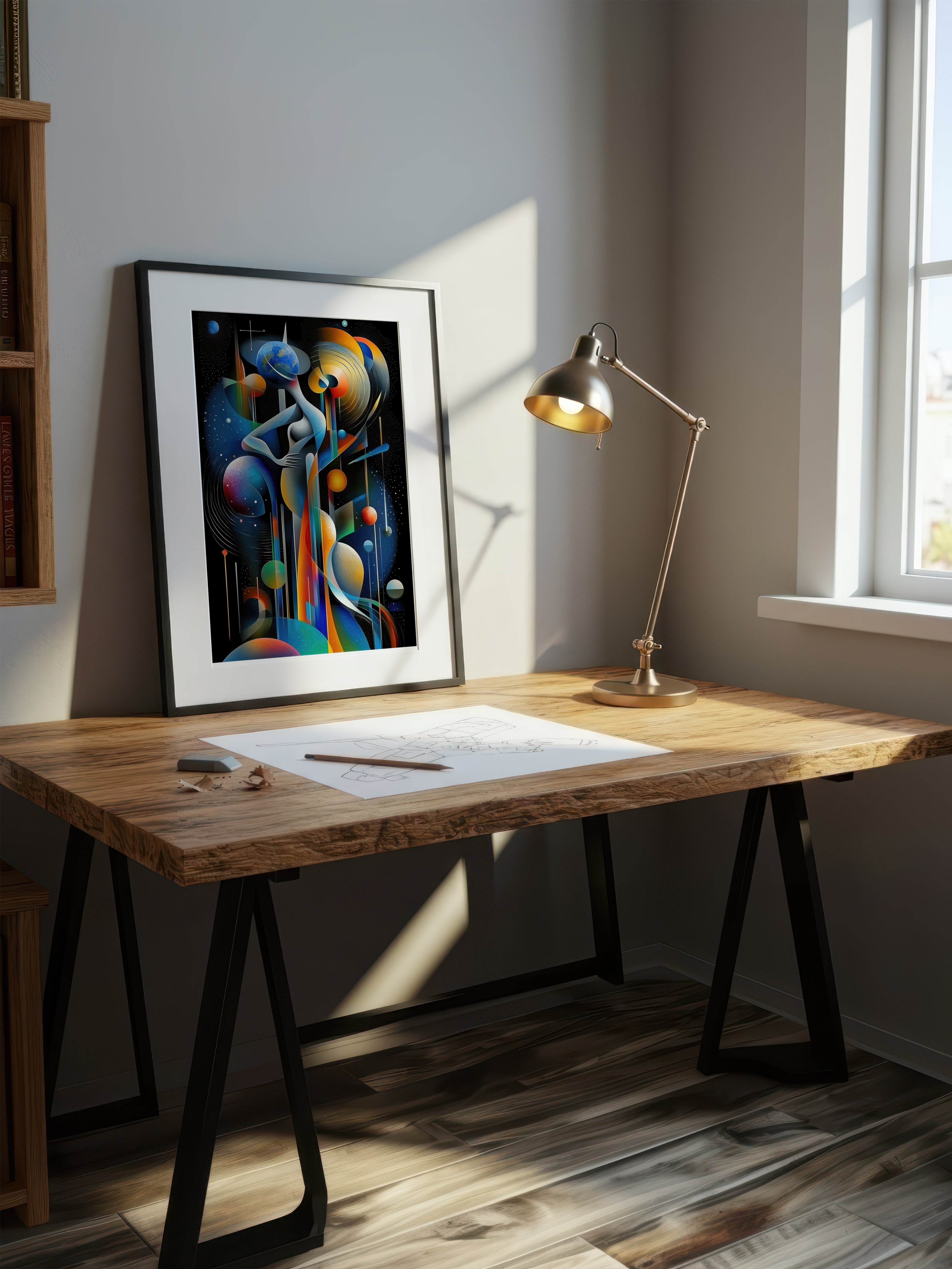Abstract Space Figure – Surreal Cosmic Wall Art 133