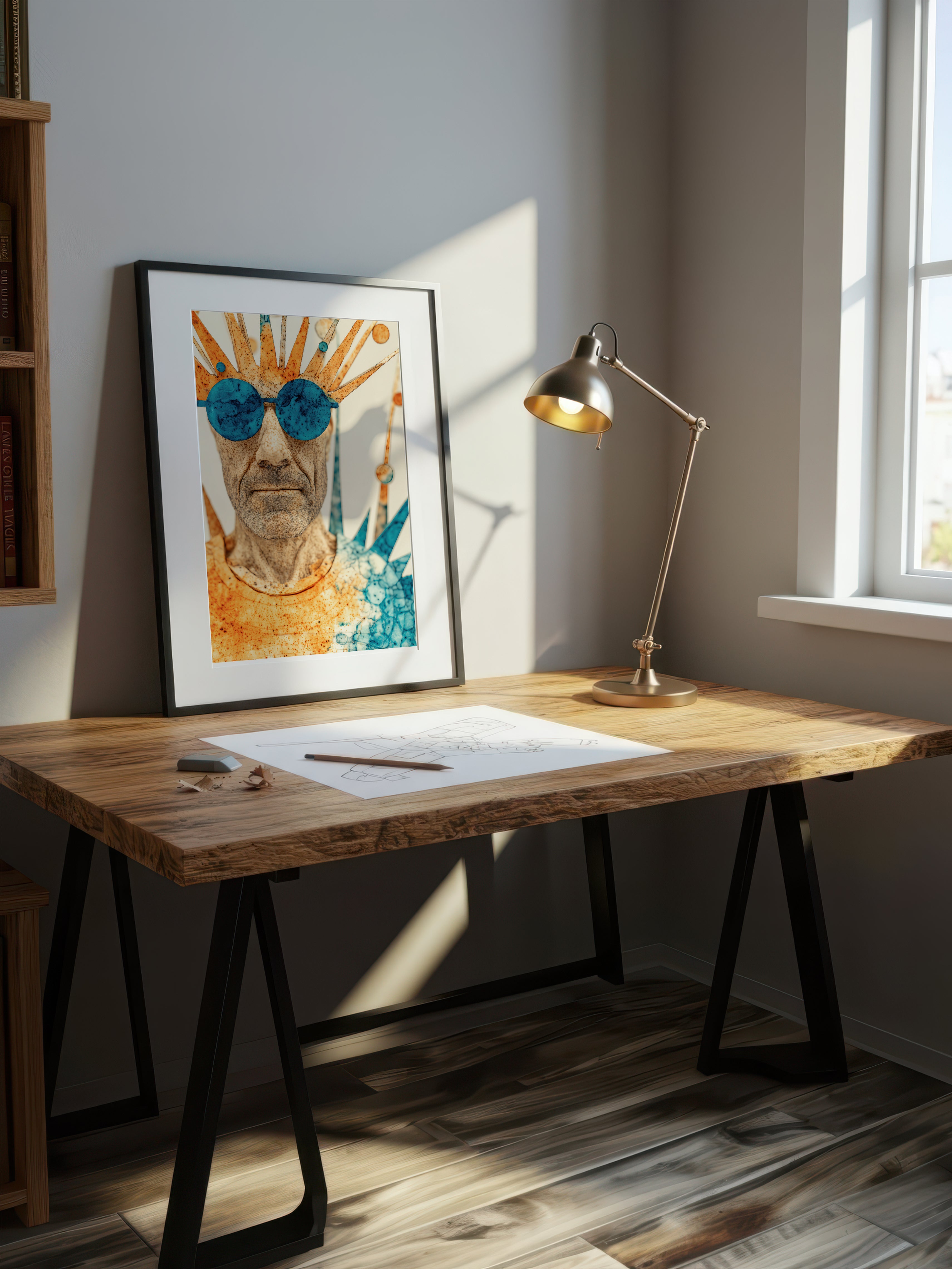 Abstract Sunburst Figure – Surreal Abstract Wall Art 018