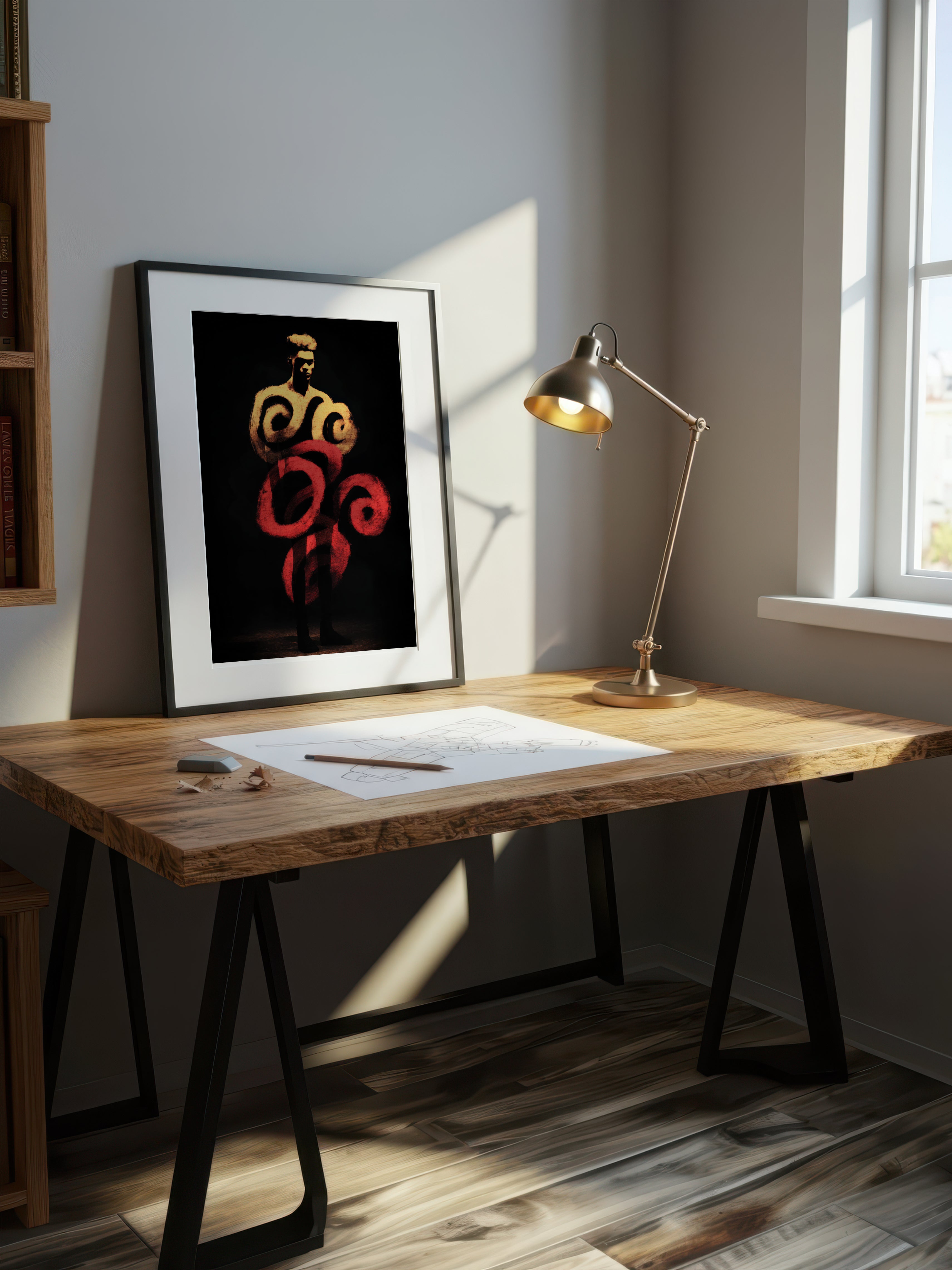 Crimson Coil – Surreal Expressionist Silhouette Abstract Wall Art 268