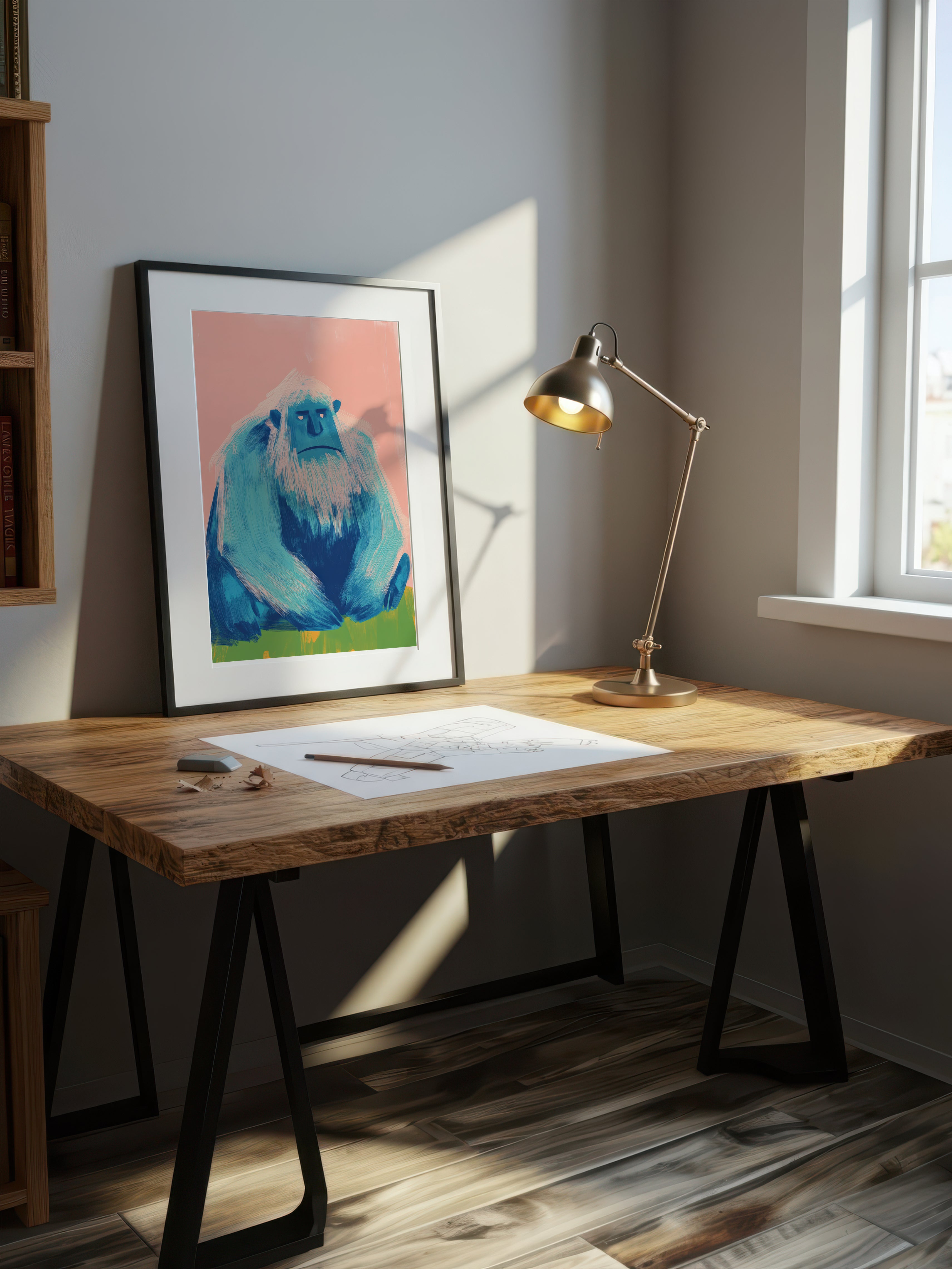 Whimsical Yeti – Surreal Playful Snow Creature Wall Art 215