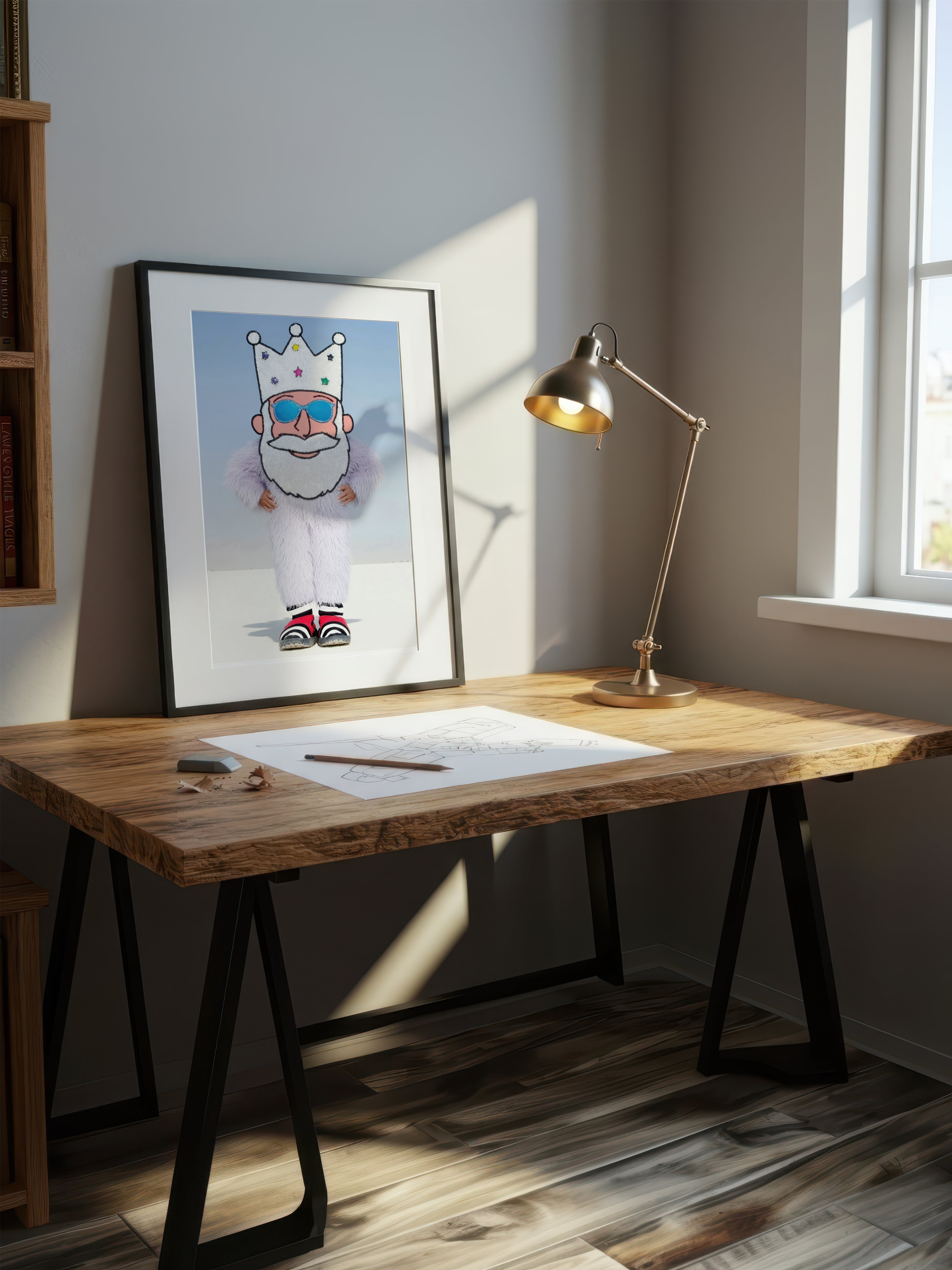 Contemporary Plush King – Surreal Regal Wall Art 017