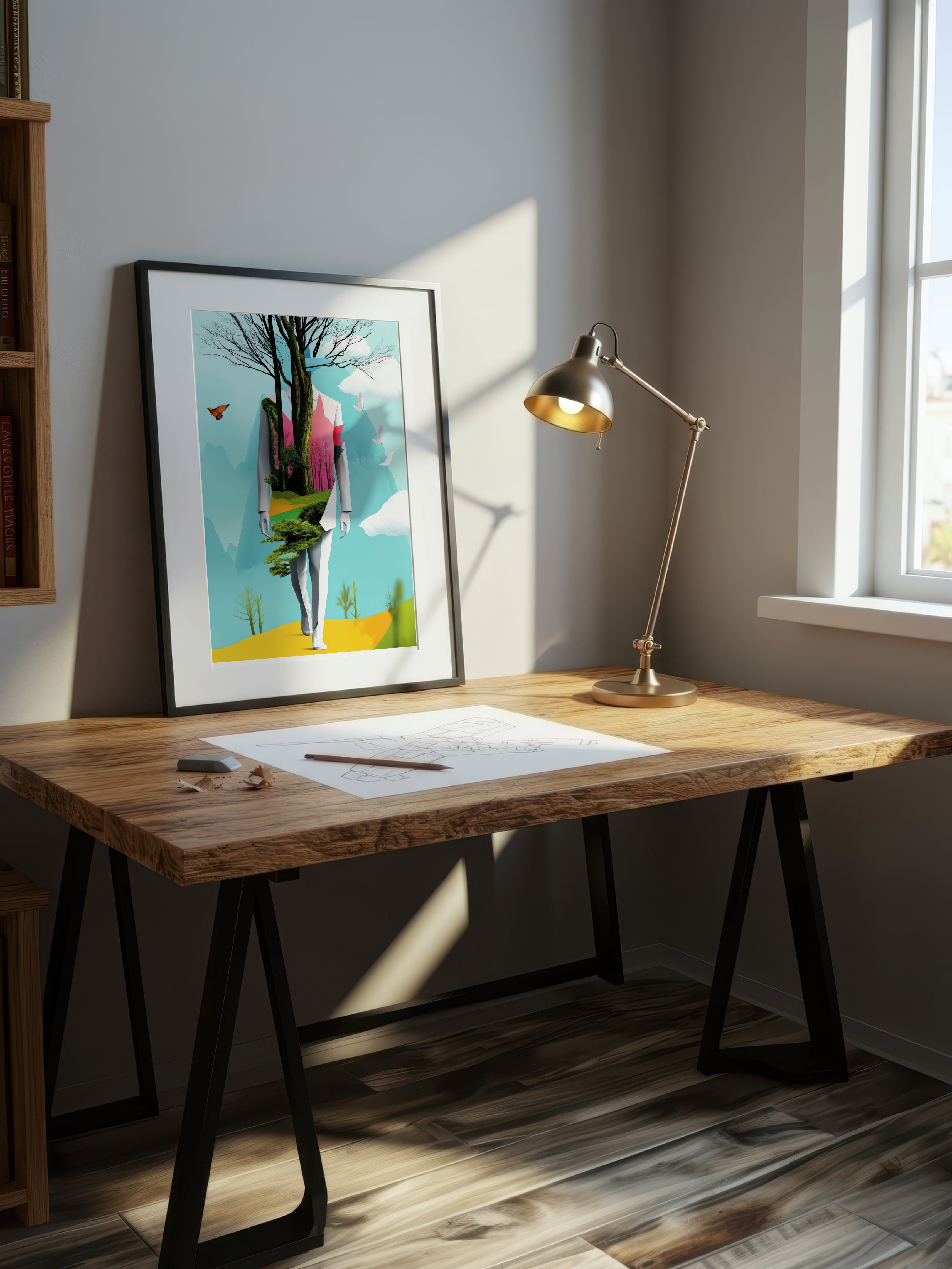 Modern Surreal Portrait – Surreal Contemporary Figure Wall Art 234