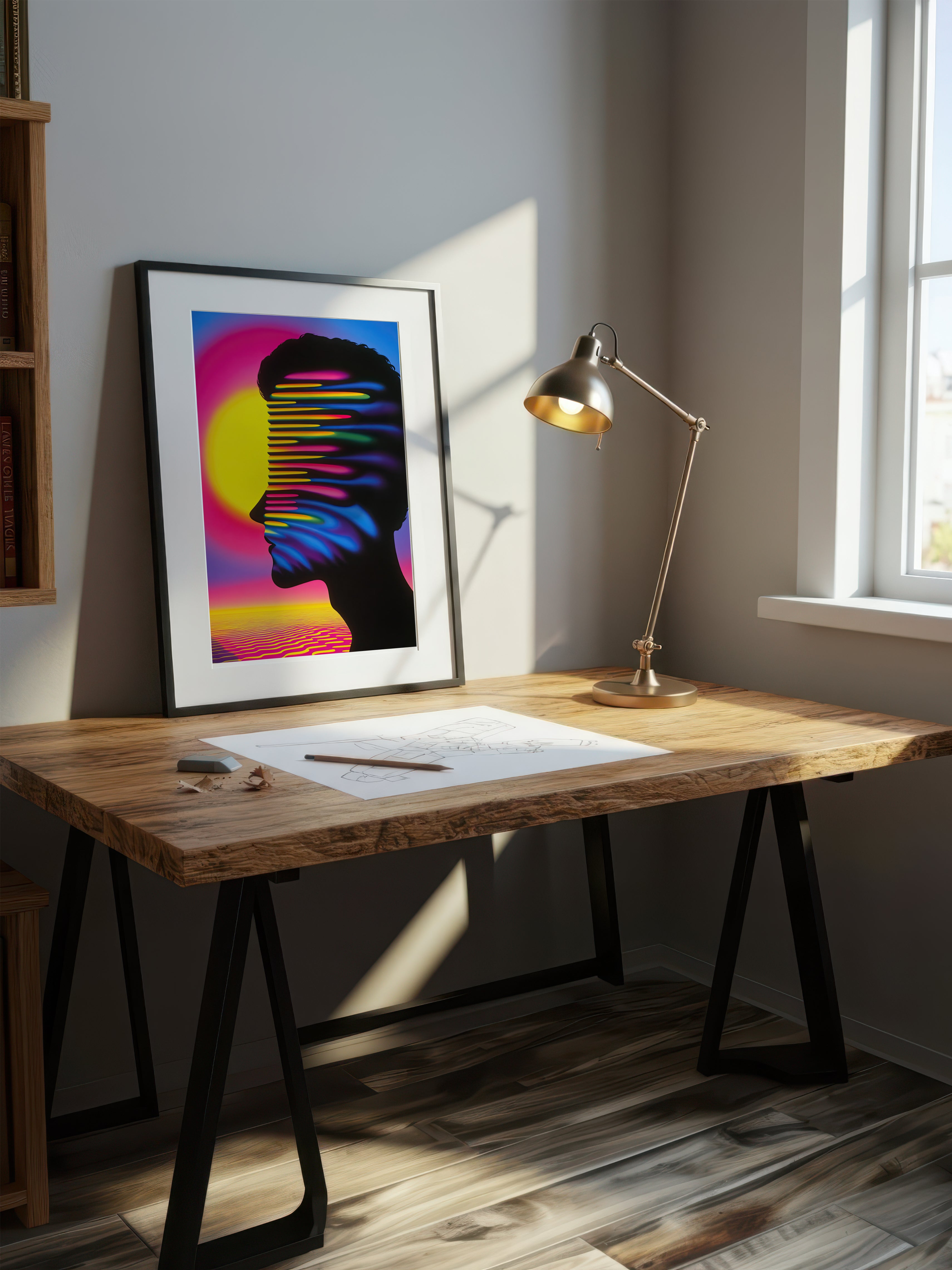 Psychedelic Pop Portrait – Surreal Vivid Color Wall Art 204