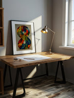 Mosaic Number Eight – Surreal Graphic Symbol Wall Art 249