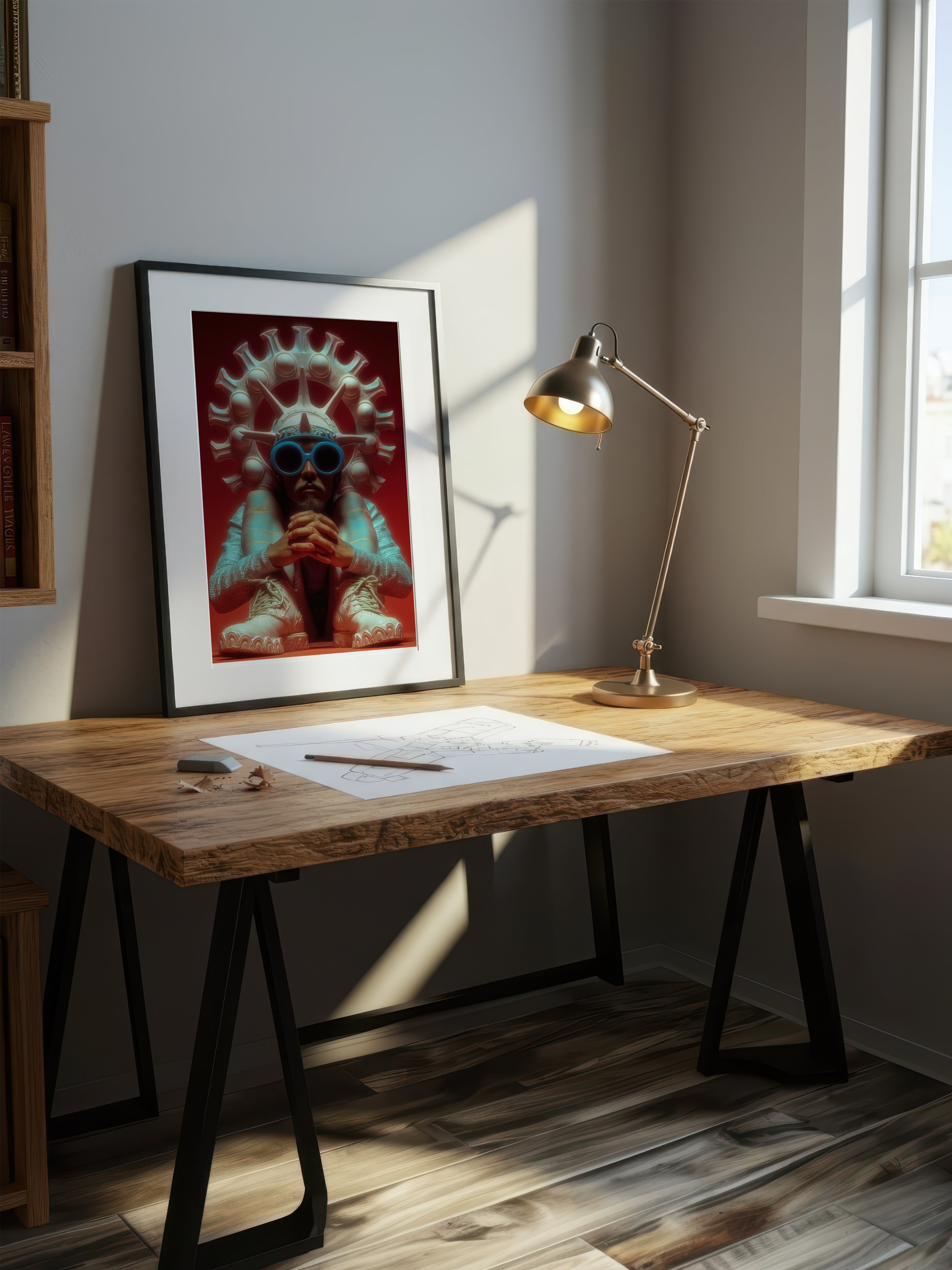 Contemporary Radiant Profile – Surreal Luminous Wall Art 053