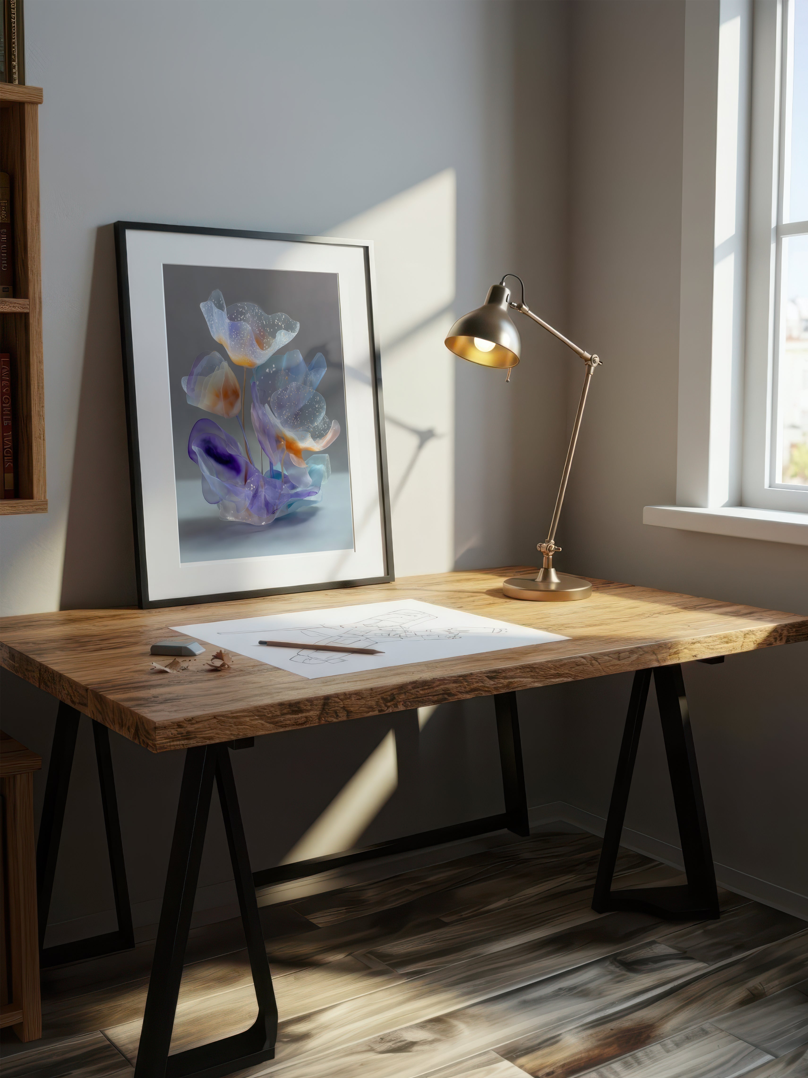 Glass Flora – Surreal Translucent Botanical Wall Art 314