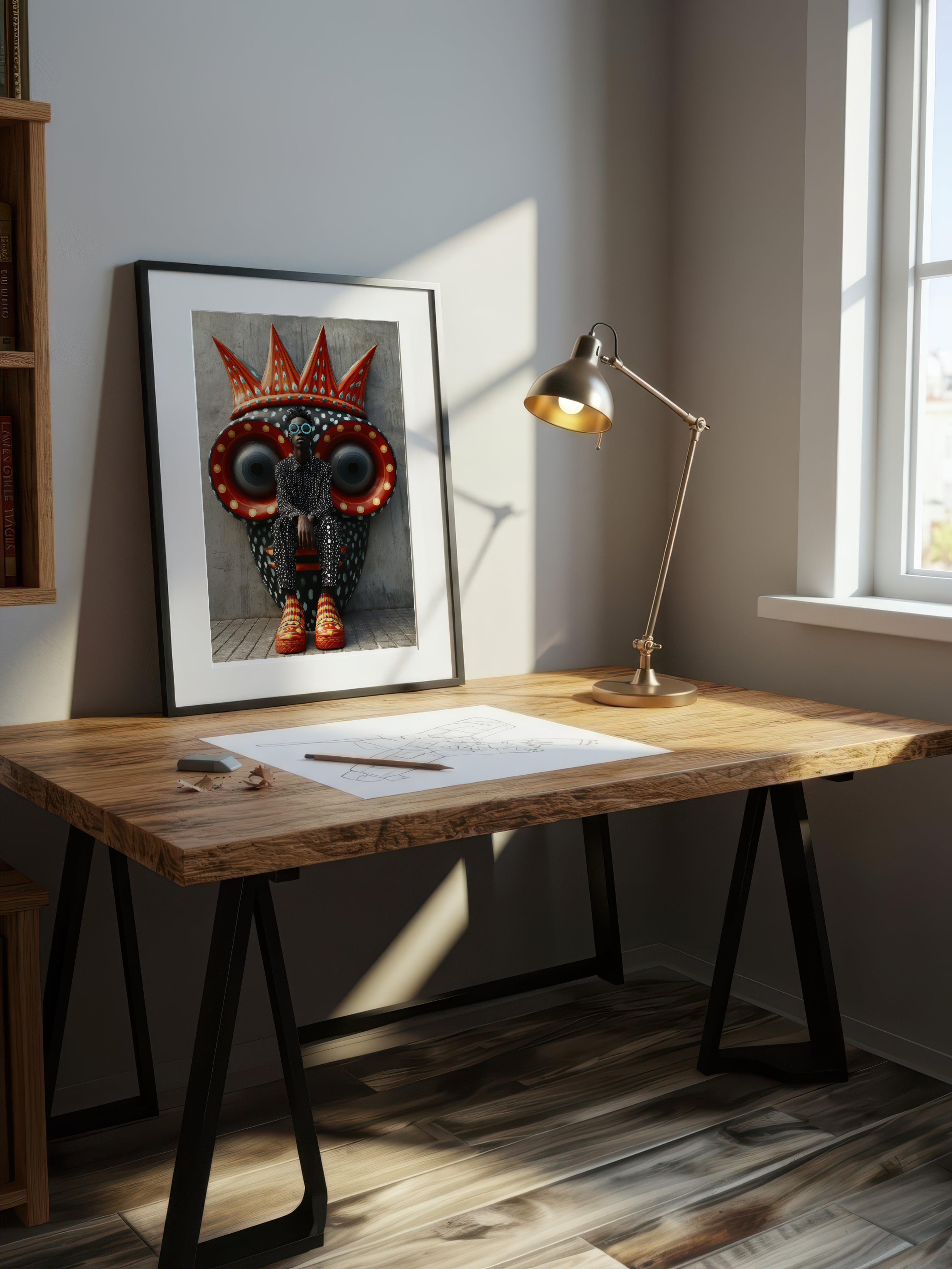 Stylized Narrative Composition – Surreal Storytelling Wall Art 027
