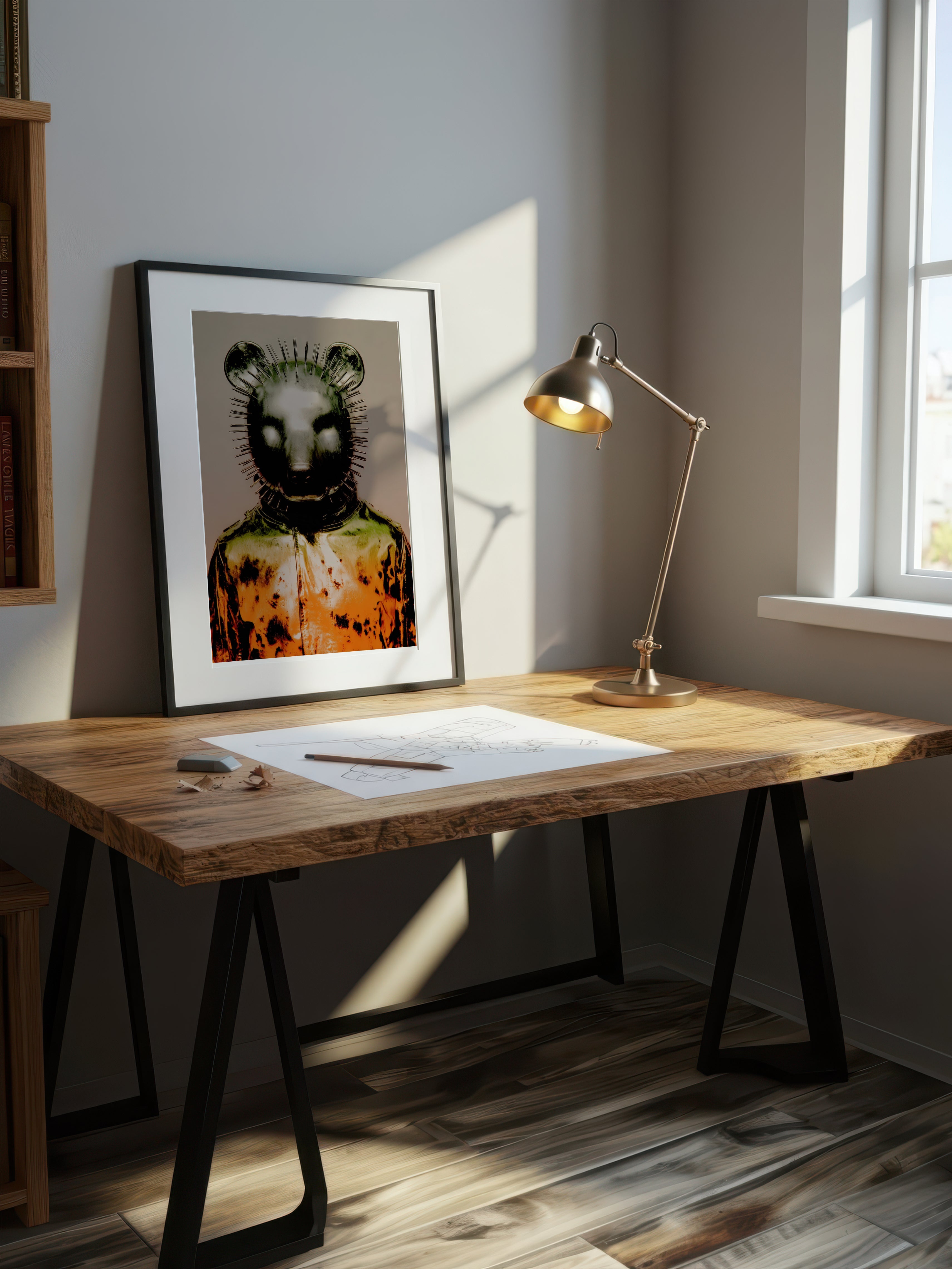 Metallic Portrait – Surreal Chrome Figure Wall Art 392