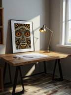 Tribal Face Illustration – Surreal Tribal Wall Art 088