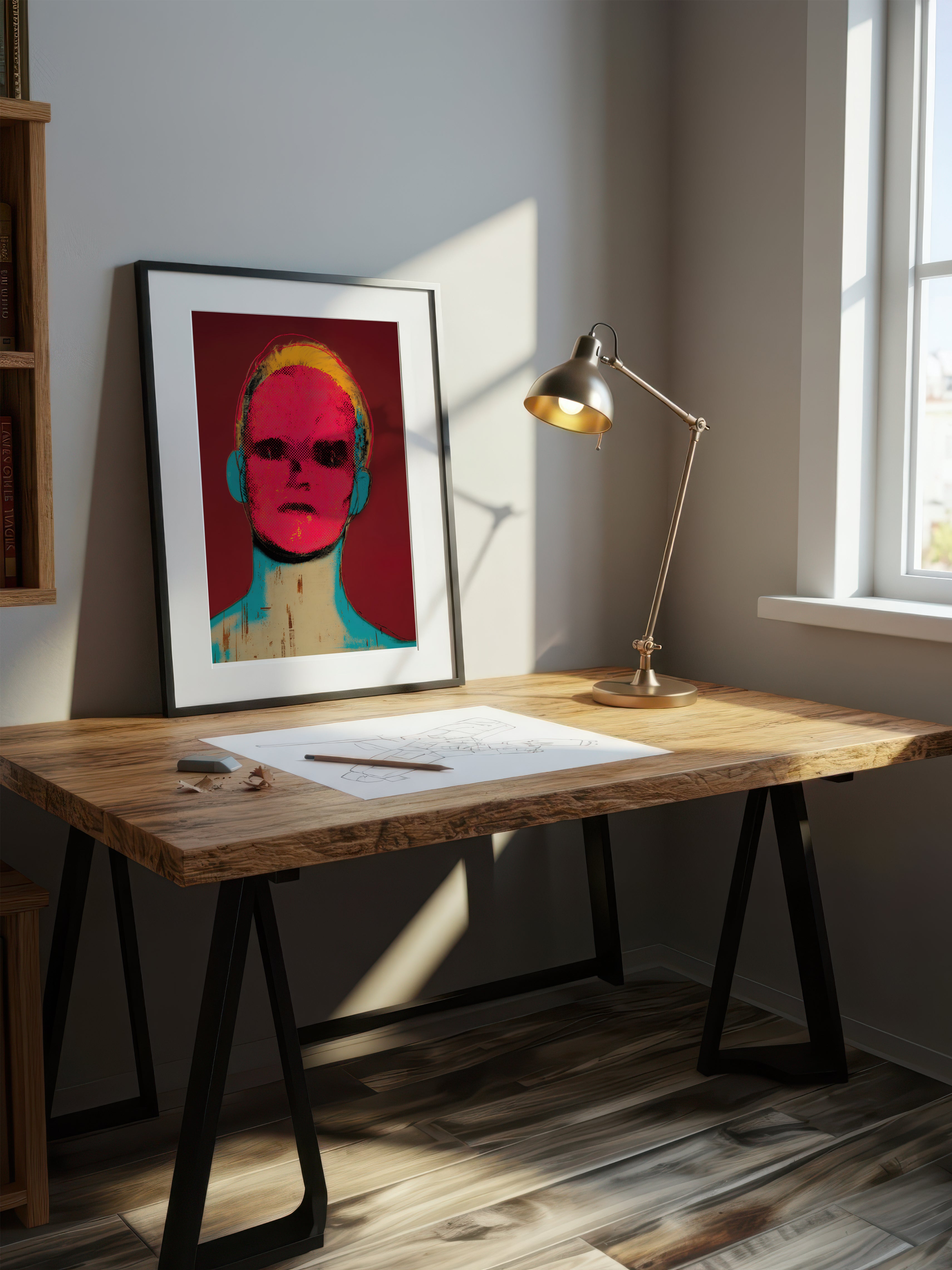 Neon Gaze – Surreal Psychedelic Pop Portrait Wall Art 176