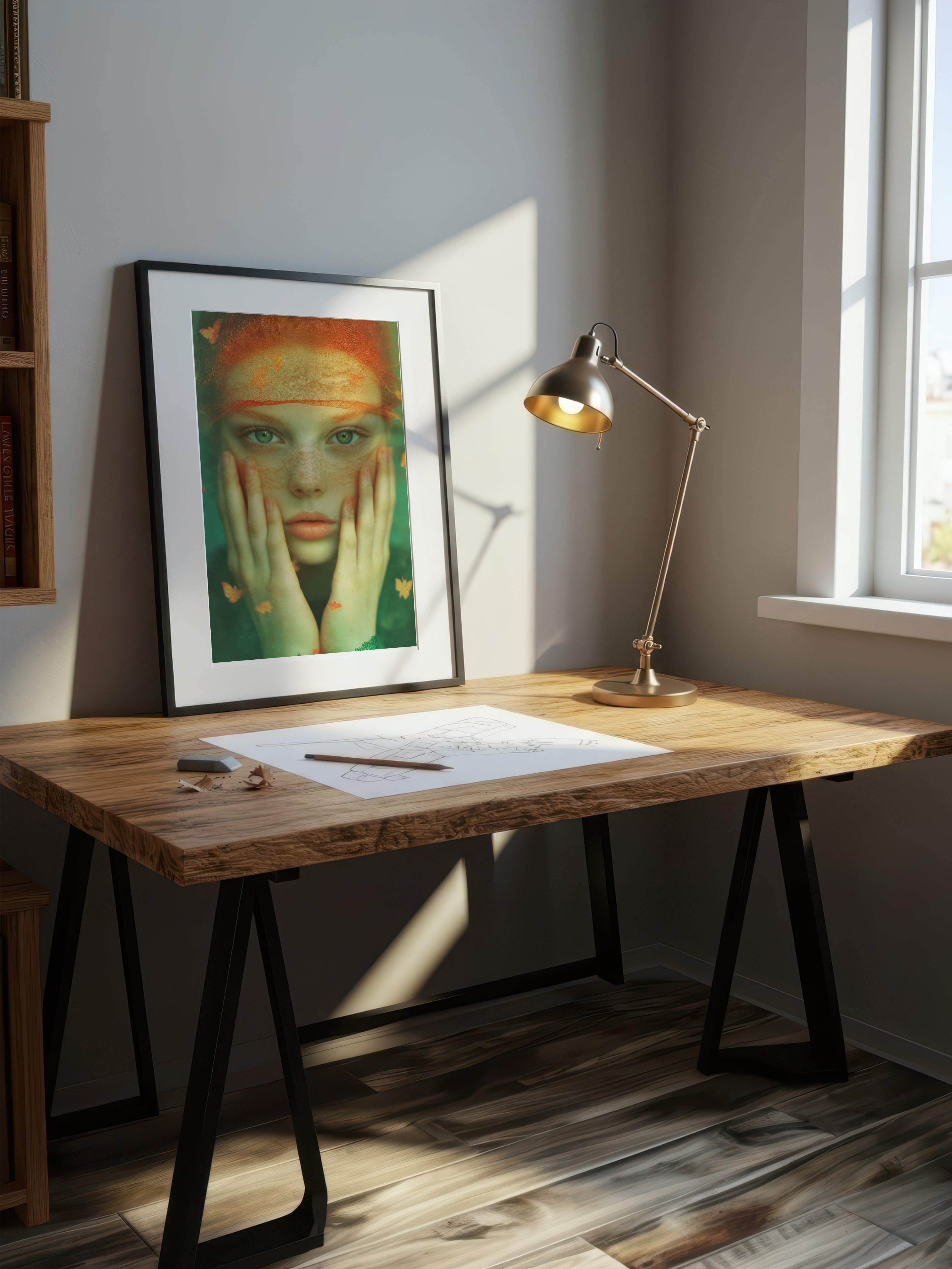Ethereal Butterfly Portrait – Surreal Nature Wall Art 014