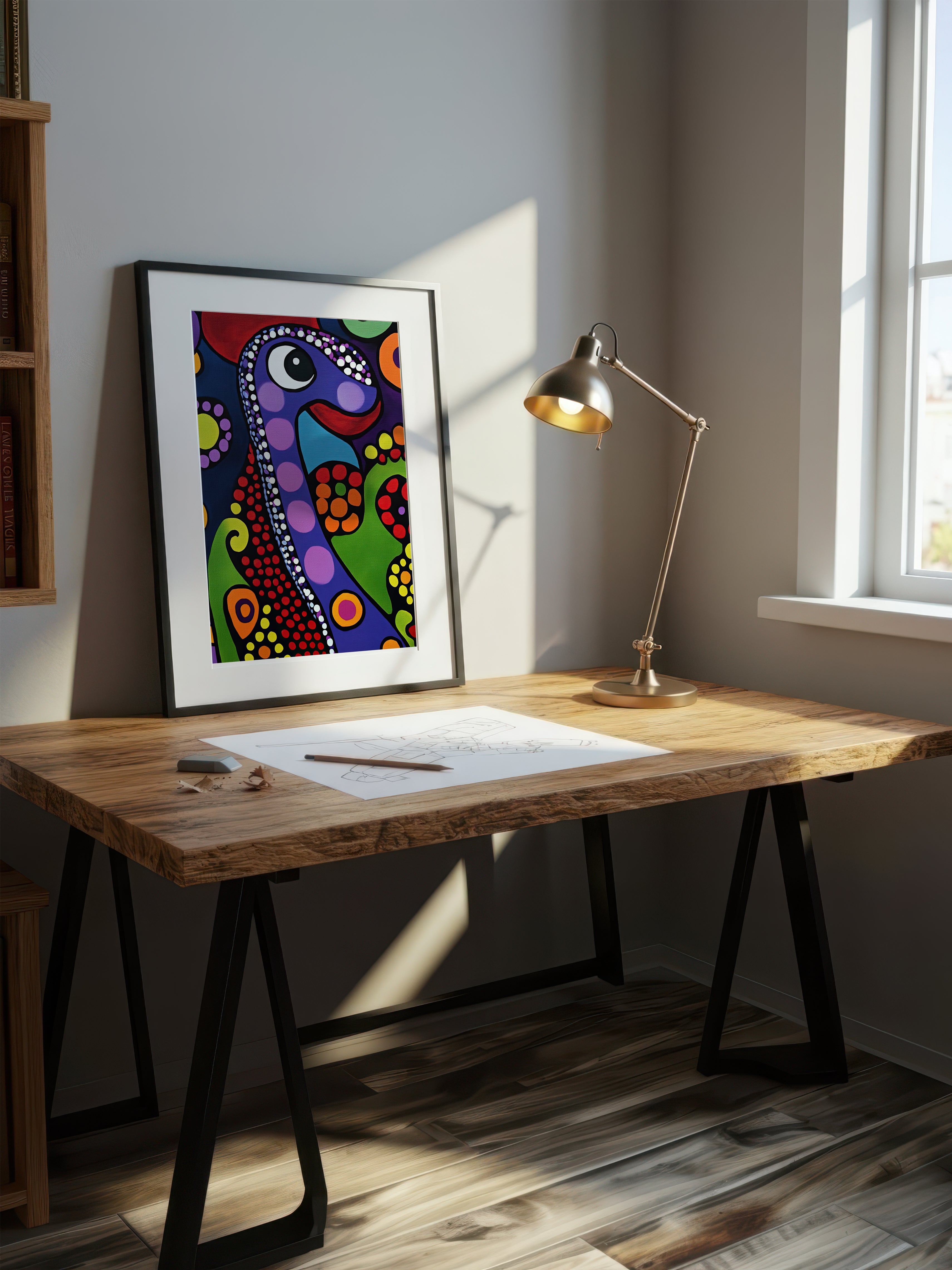 Pop Folk Animal – Surreal Folk Art Wall Art 090