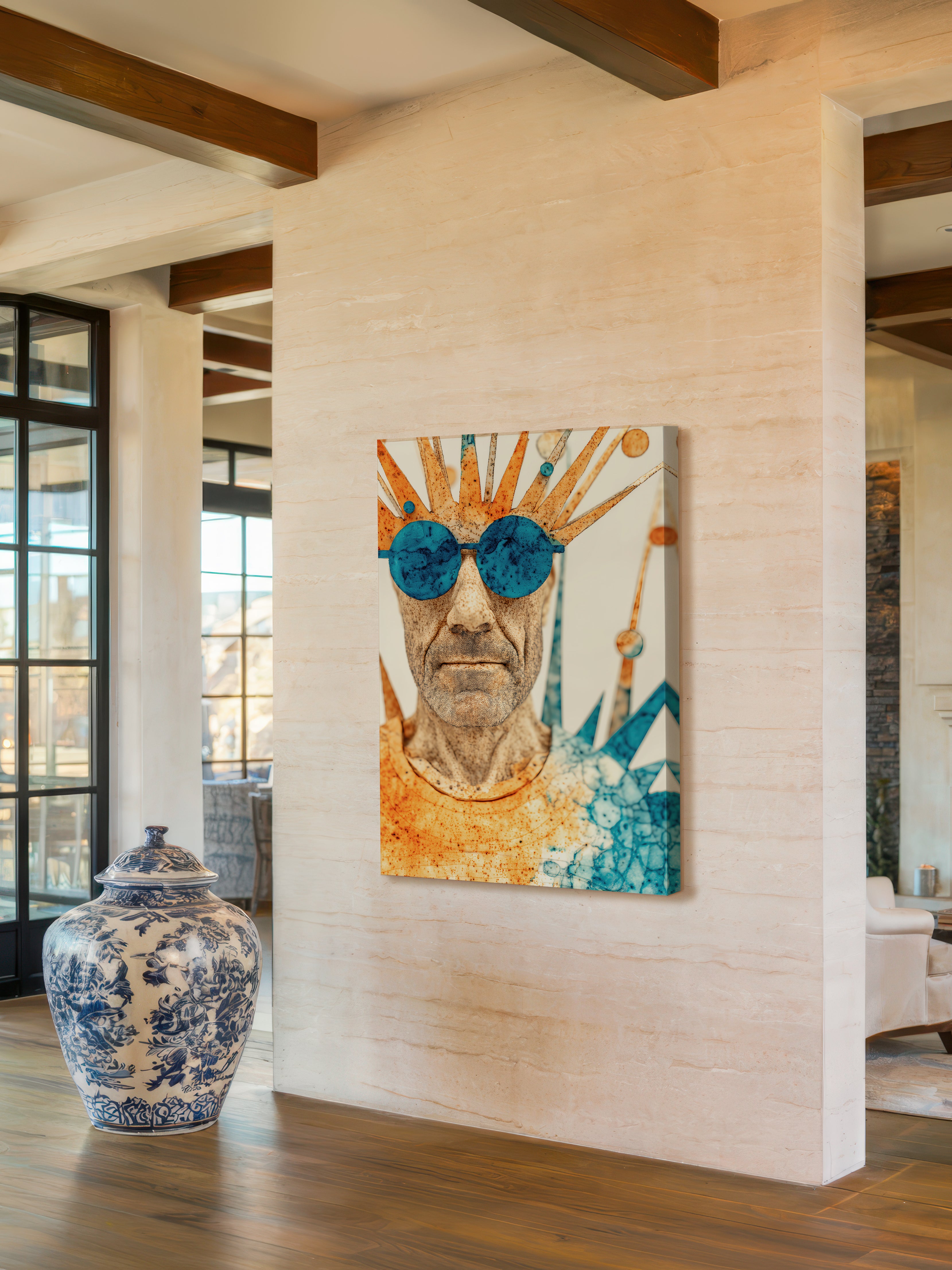 Abstract Sunburst Figure – Surreal Abstract Wall Art 018
