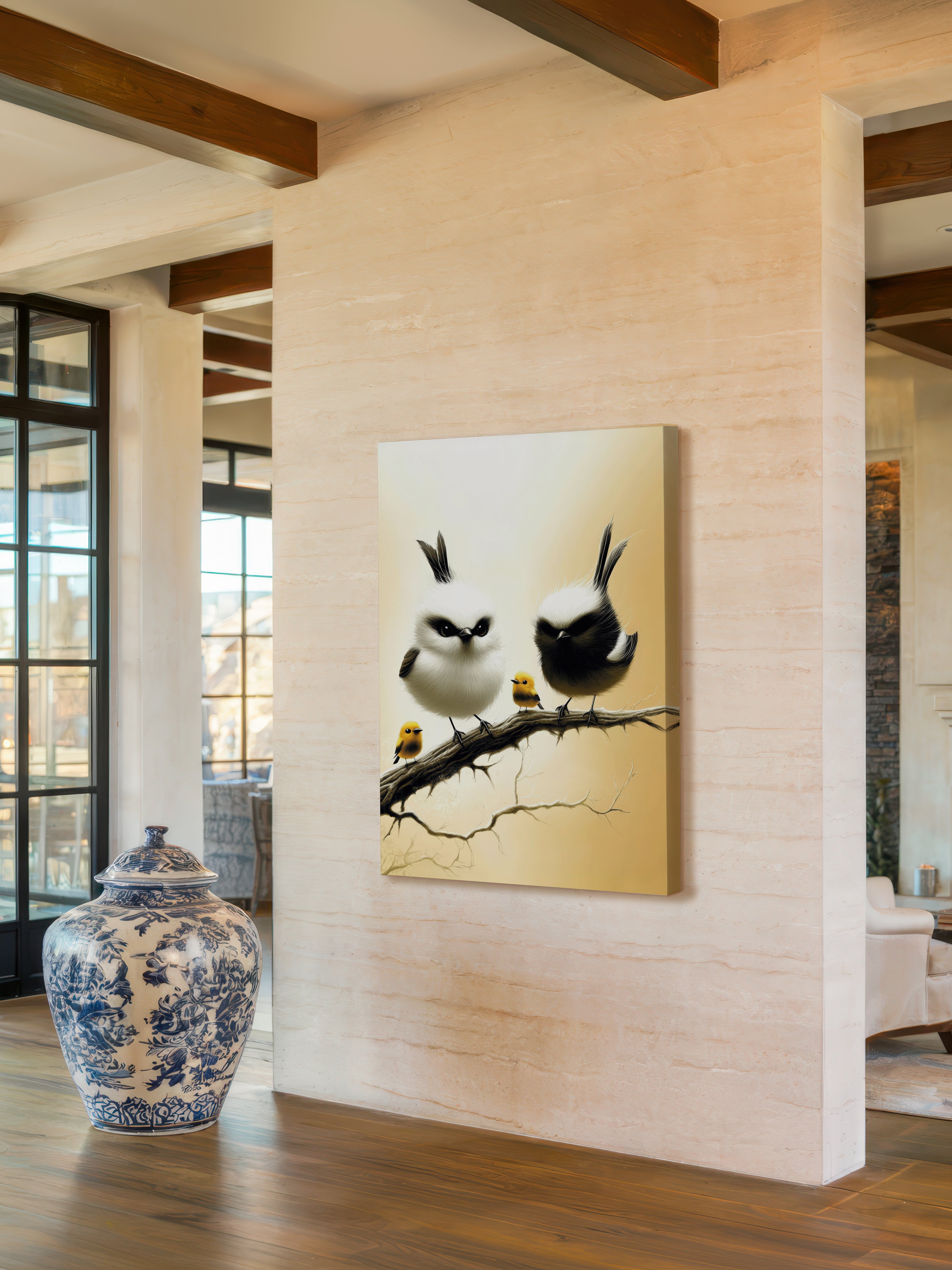Protective Perch – Surreal Whimsical Bird Family Wall Art 199