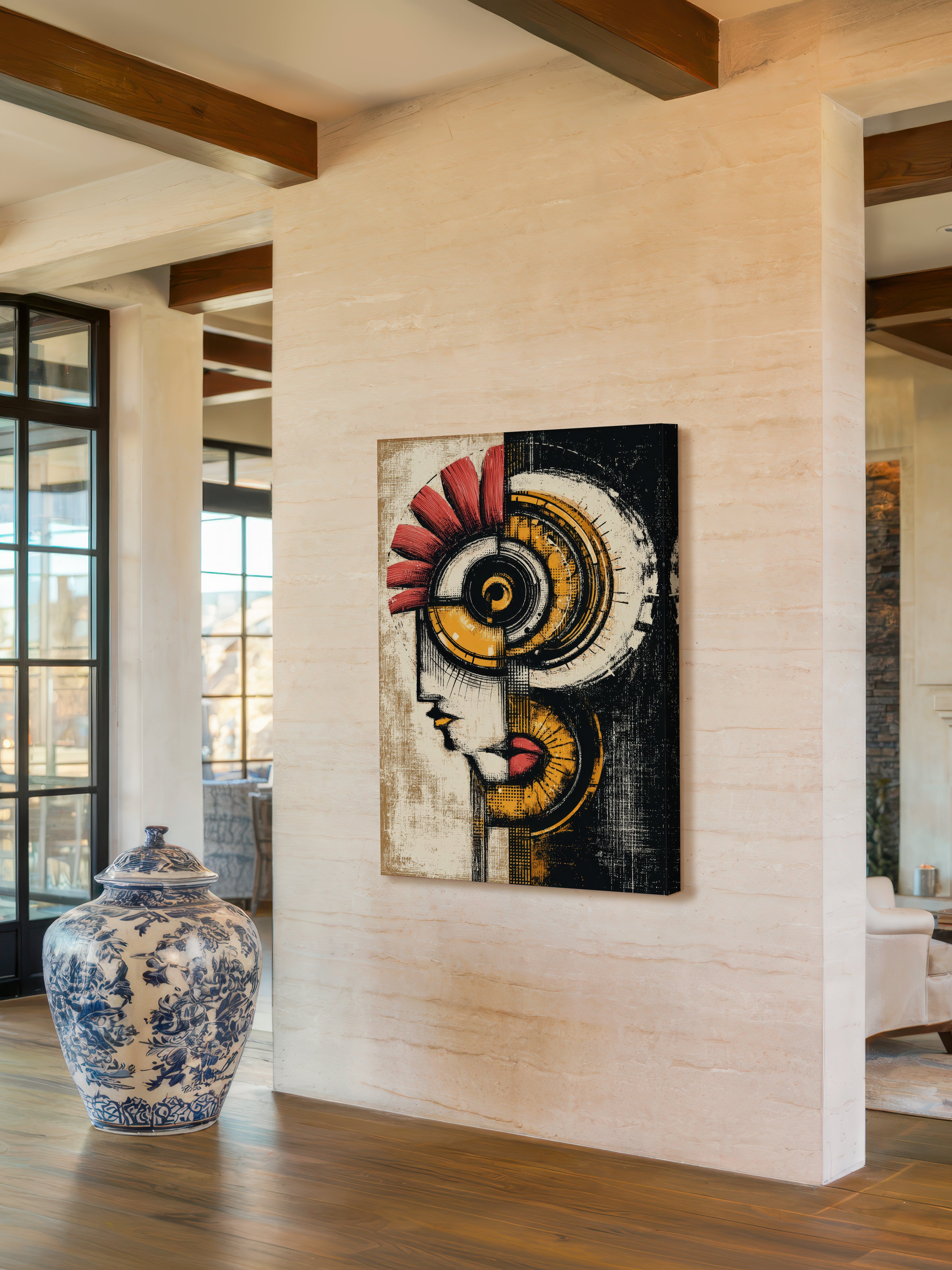 Modern Cubist Portrait – Surreal Geometric Figure Wall Art 402