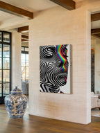 Zebra Psychedelic Portrait – Surreal Animal Pop Wall Art 308