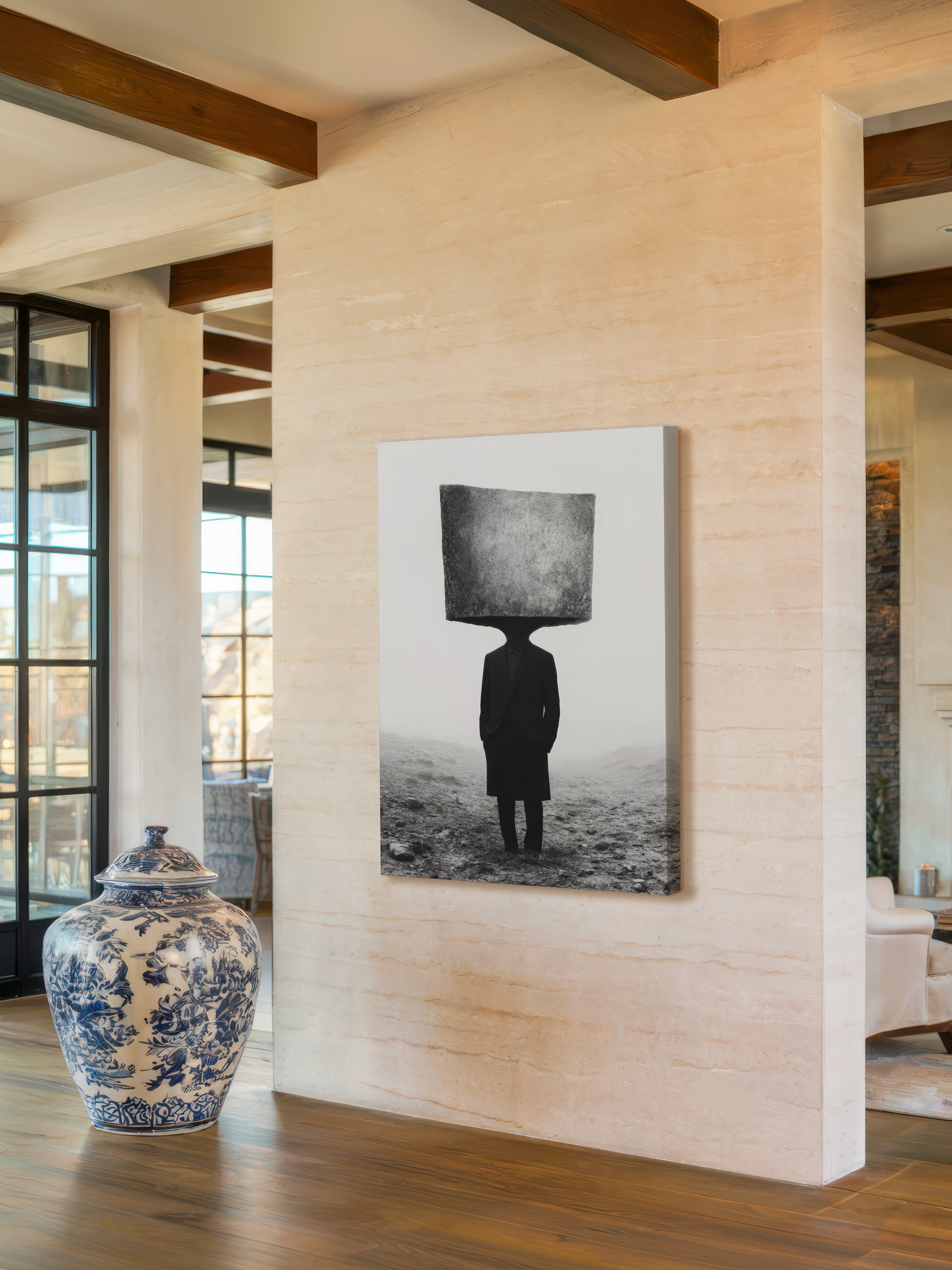Conceptual Brutalist Portrait – Surreal Brutalist Wall Art 029