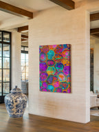 Prismatic Lattice – Surreal Psychedelic Honeycomb Abstract Wall Art 305