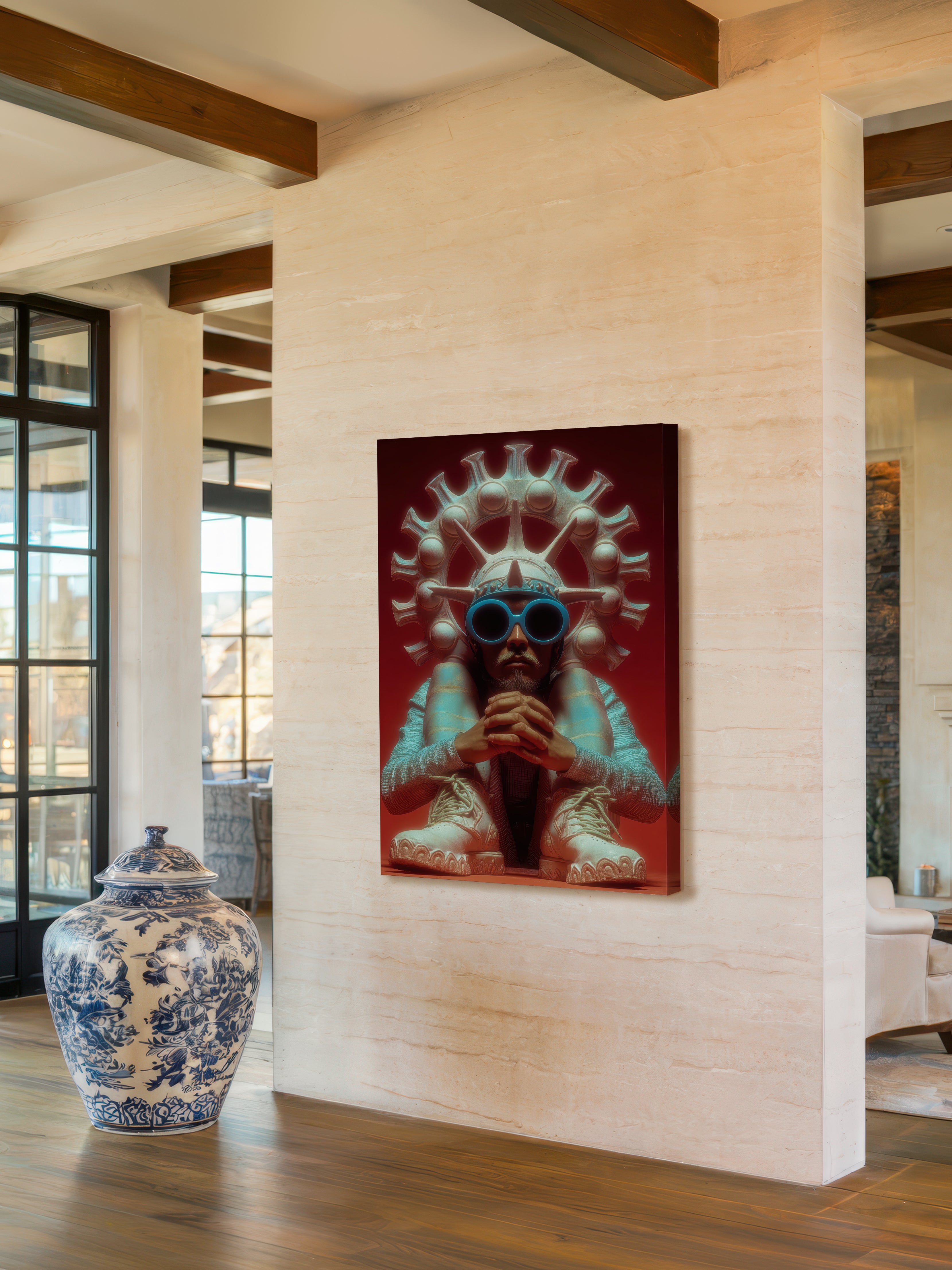 Contemporary Radiant Profile – Surreal Luminous Wall Art 053