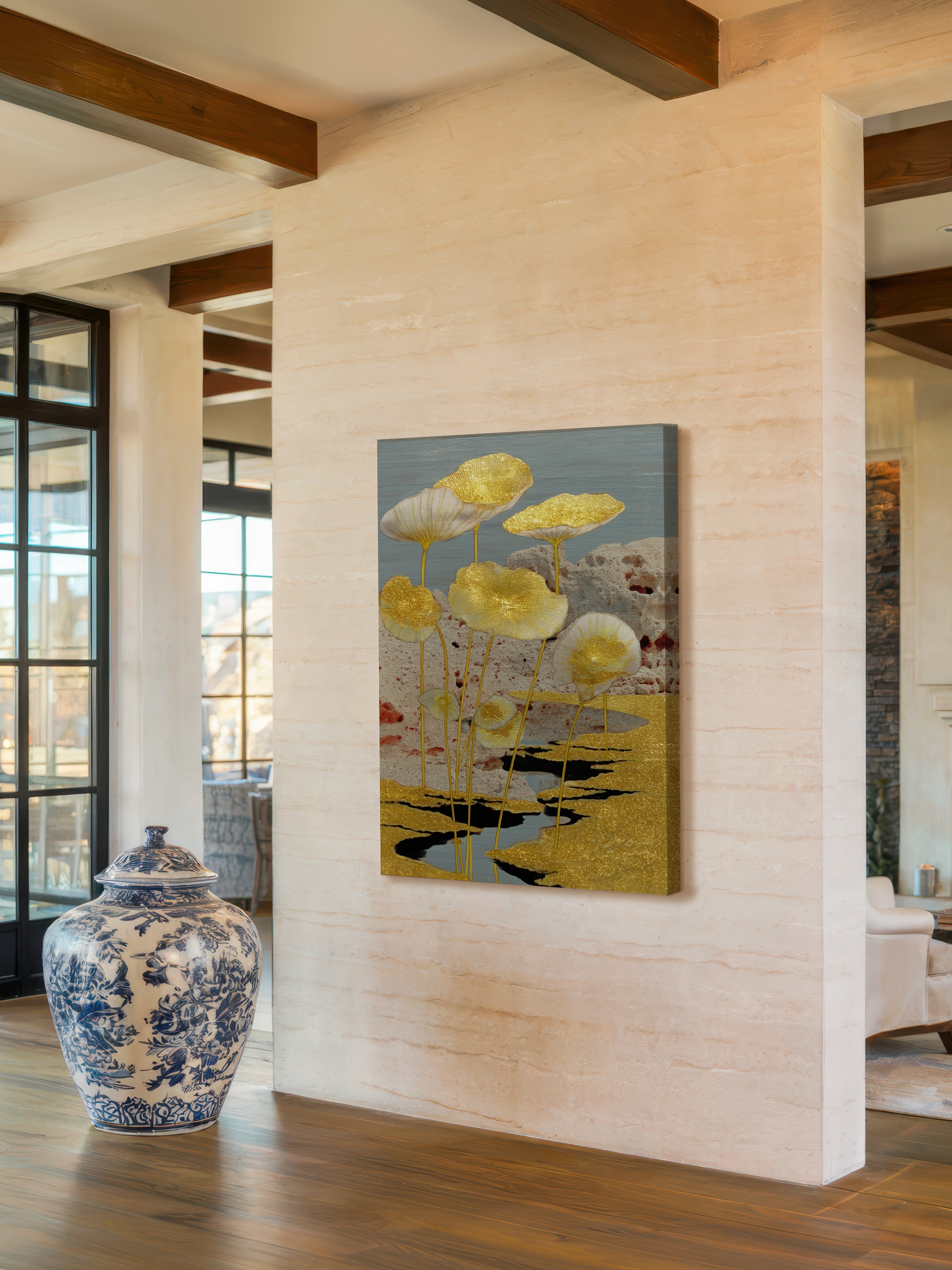 Gilded Nature – Surreal Gold Botanical Wall Art 223