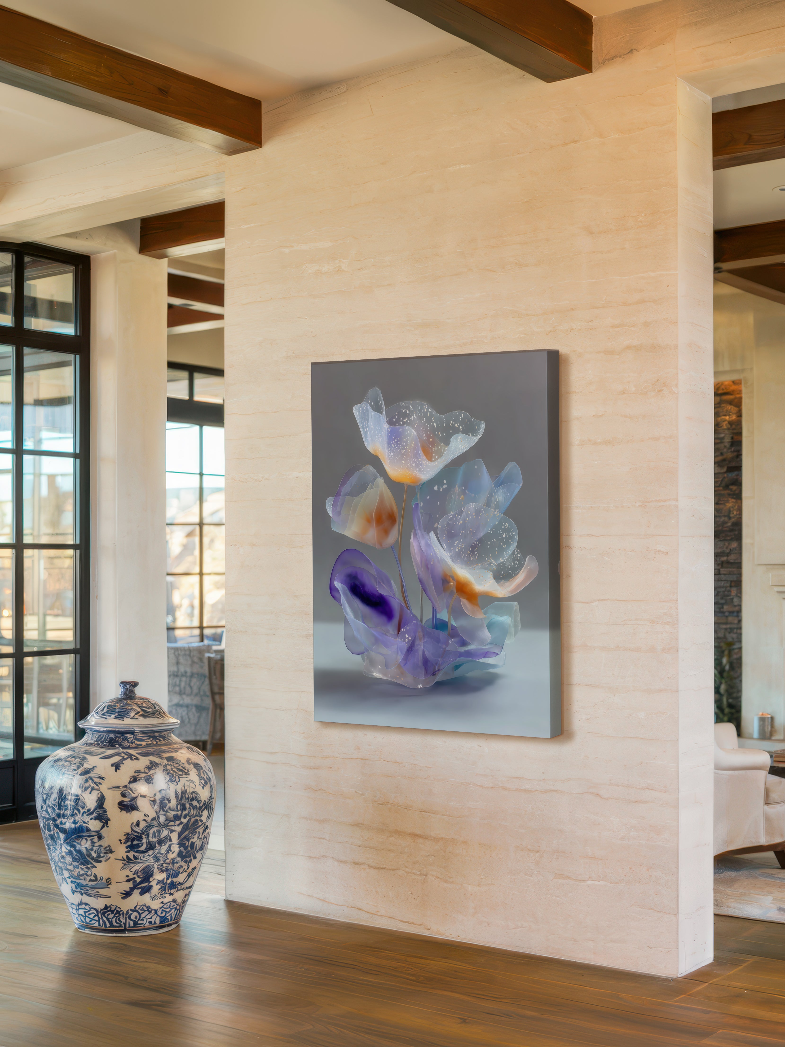 Glass Flora – Surreal Translucent Botanical Wall Art 314