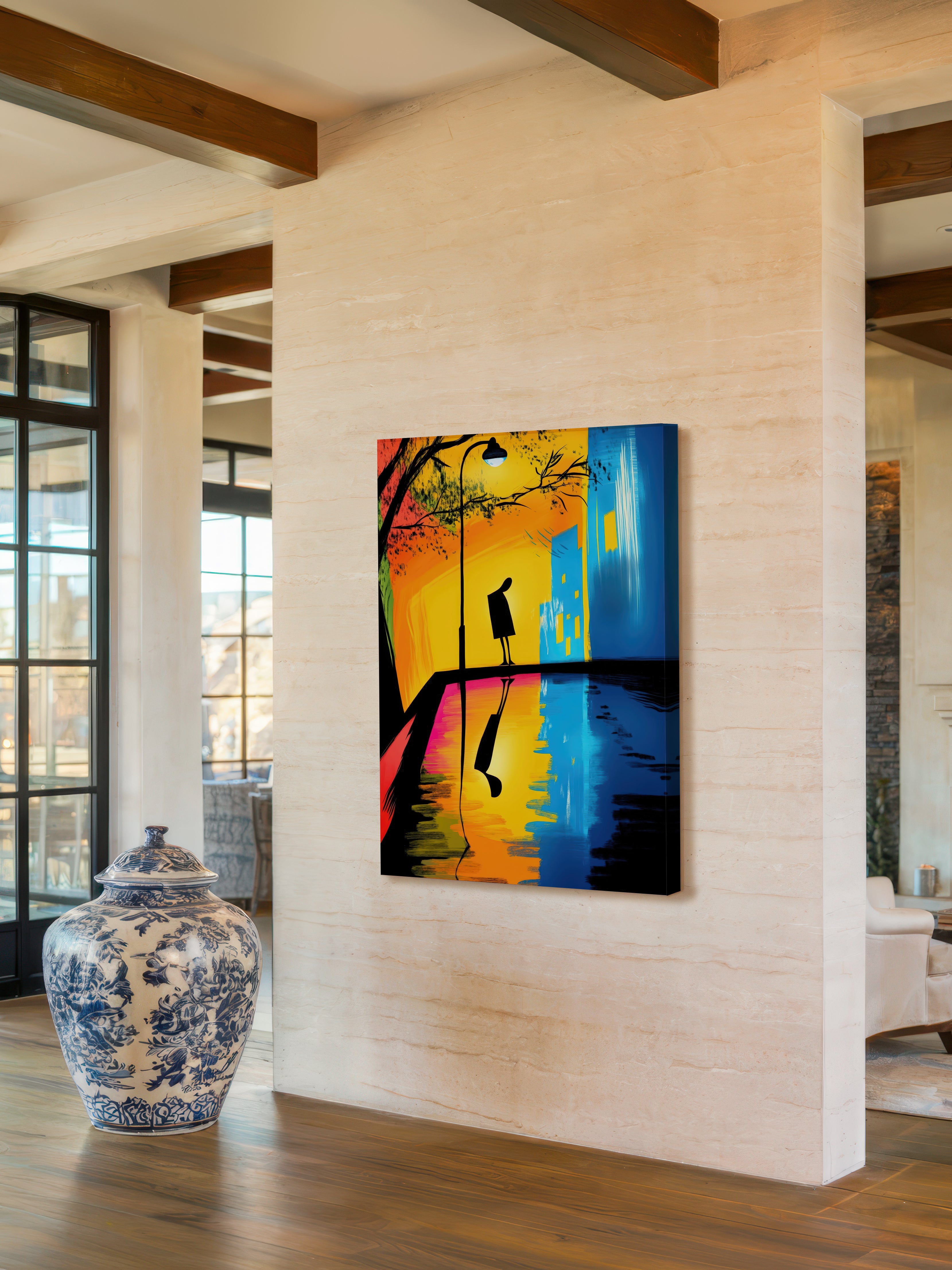 Urban Reflection – Surreal City Mirror Wall Art 338