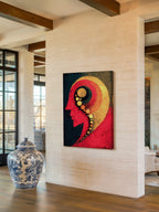 Crimson Mindscape – Surreal Red Abstract Portrait Wall Art 401