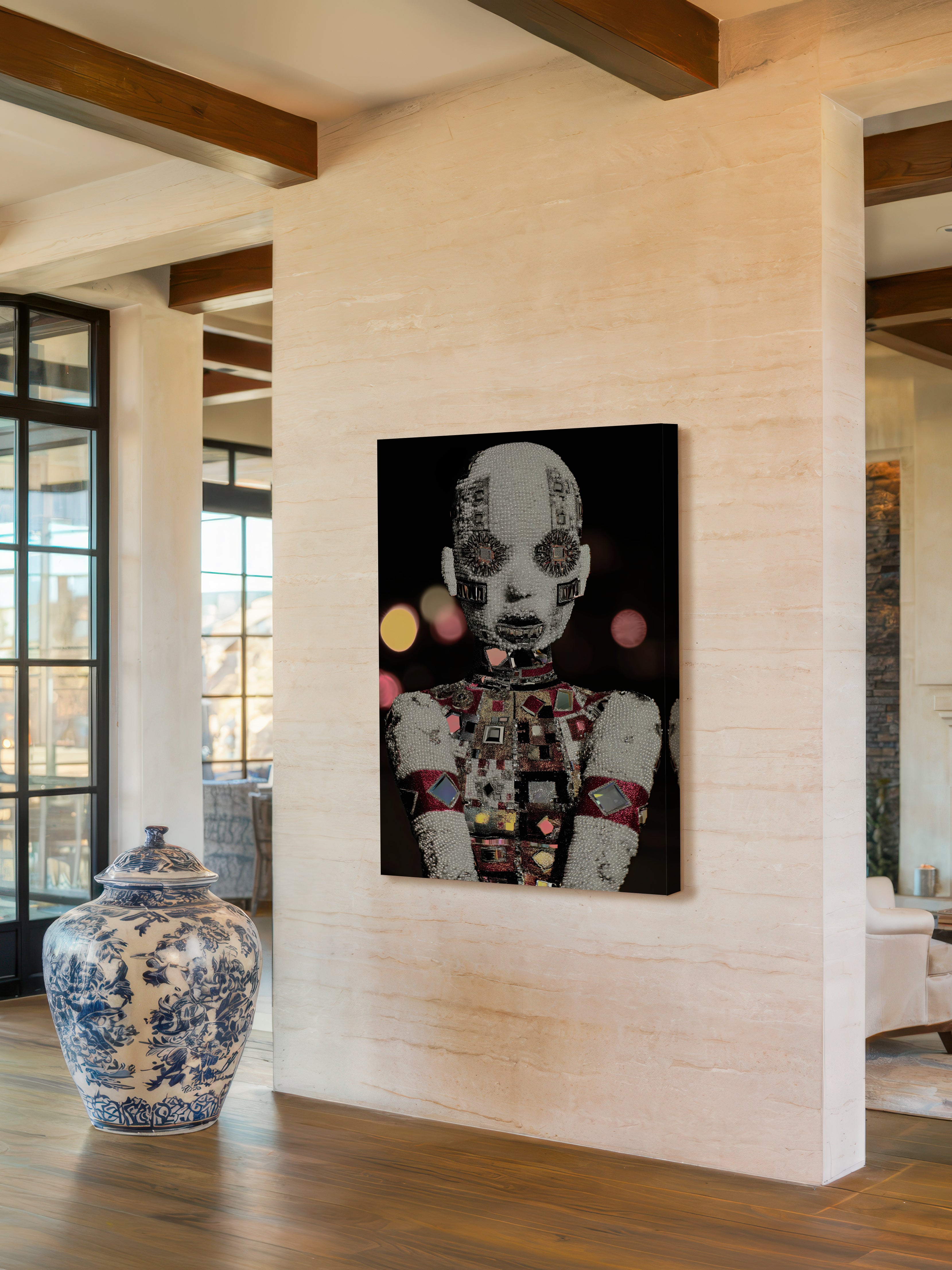 Surreal Embellished Figure – Surreal Figurative Wall Art 004