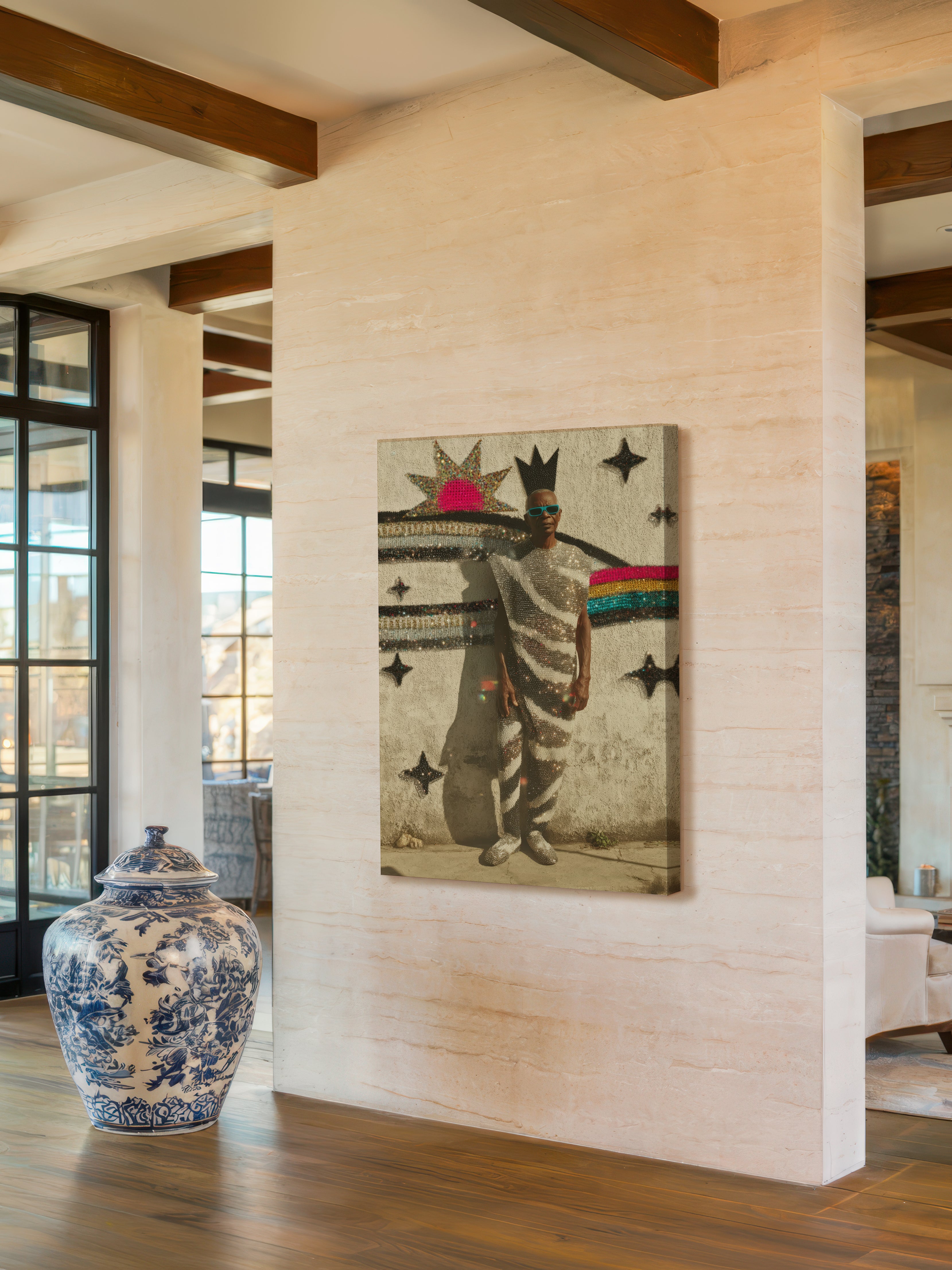 Contemporary Glam Portrait – Surreal Glamour Wall Art 083