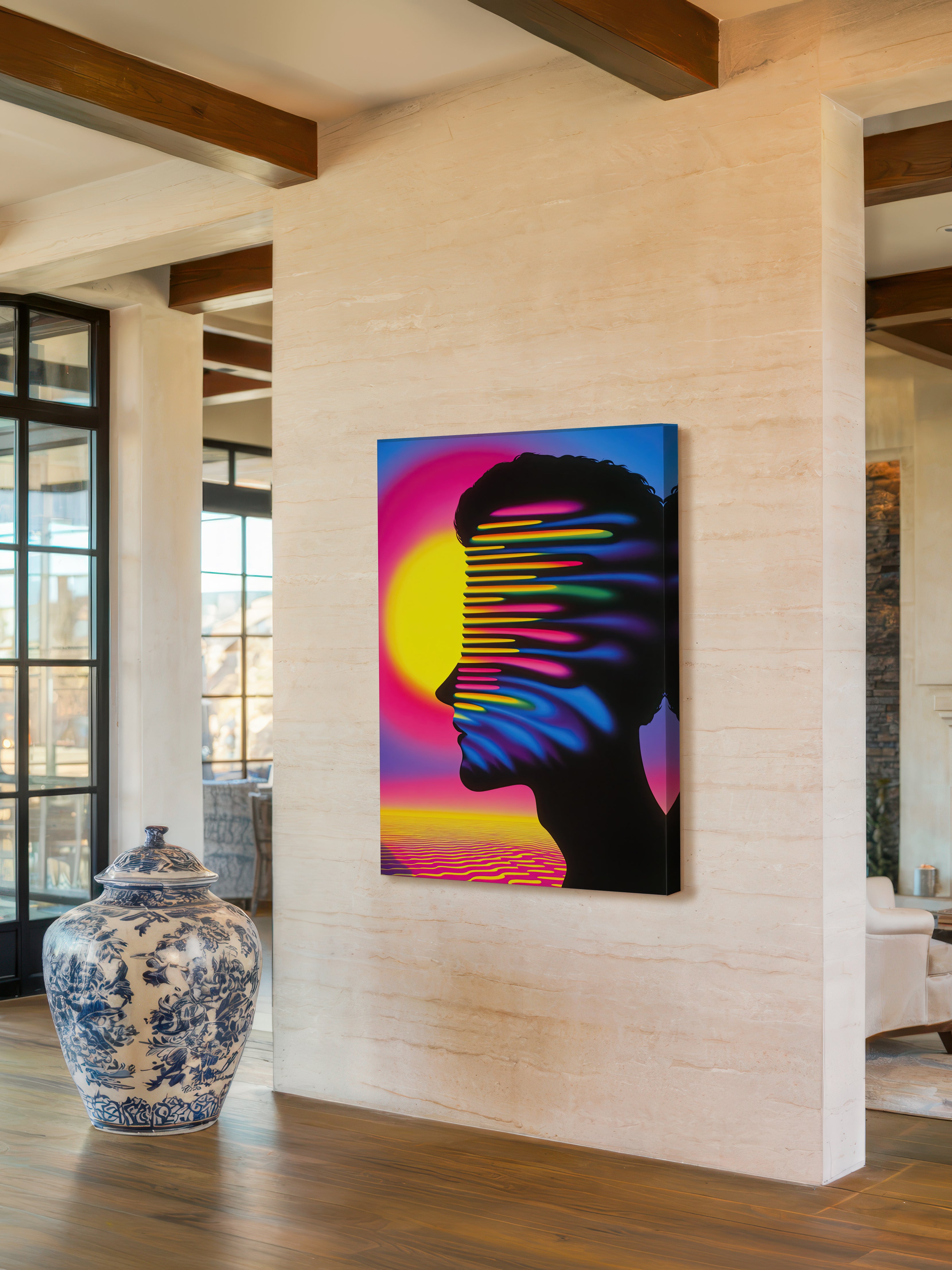 Psychedelic Pop Portrait – Surreal Vivid Color Wall Art 204