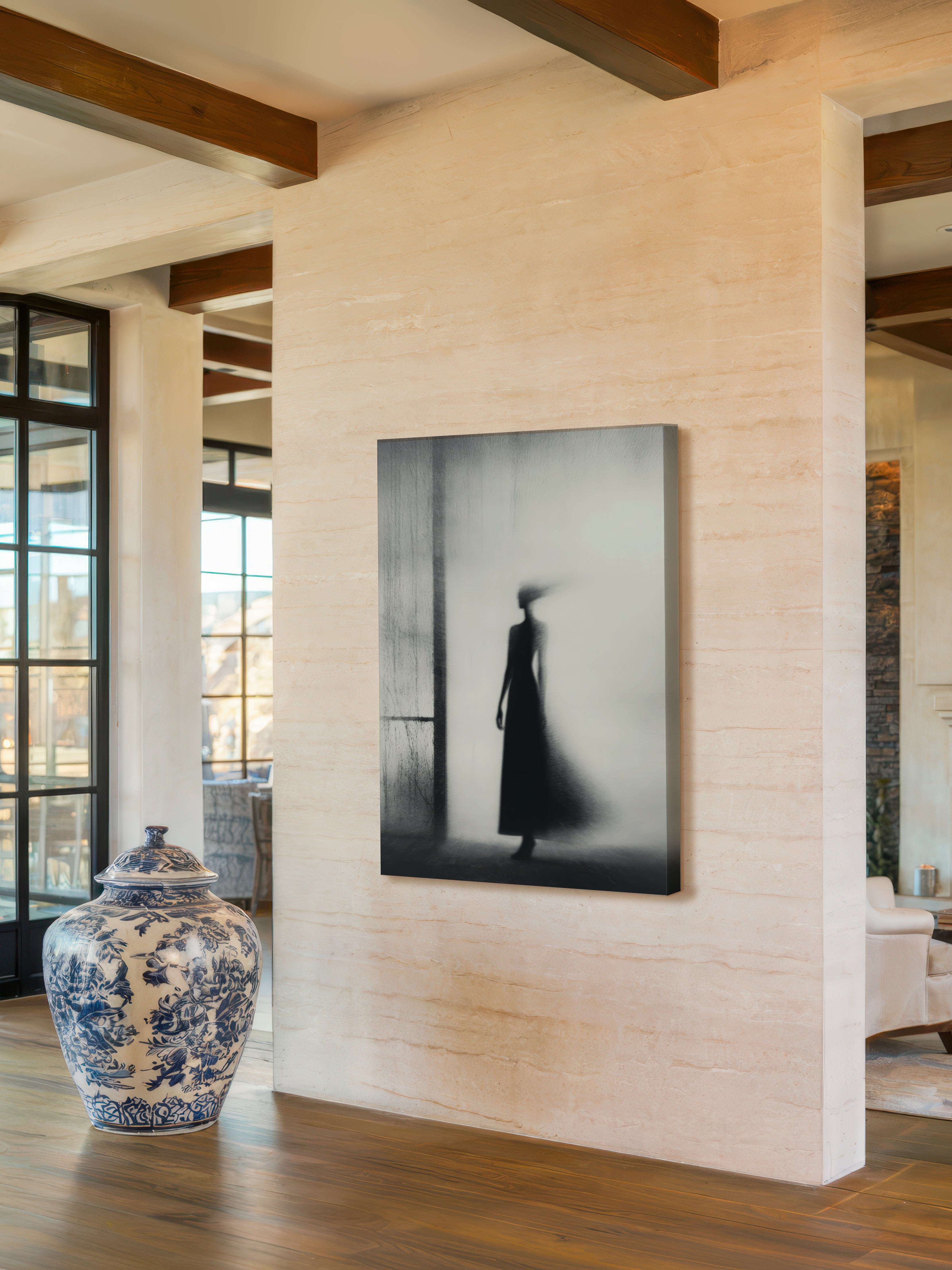 Silent Corridor – Surreal Minimalist Motion Silhouette Wall Art 271
