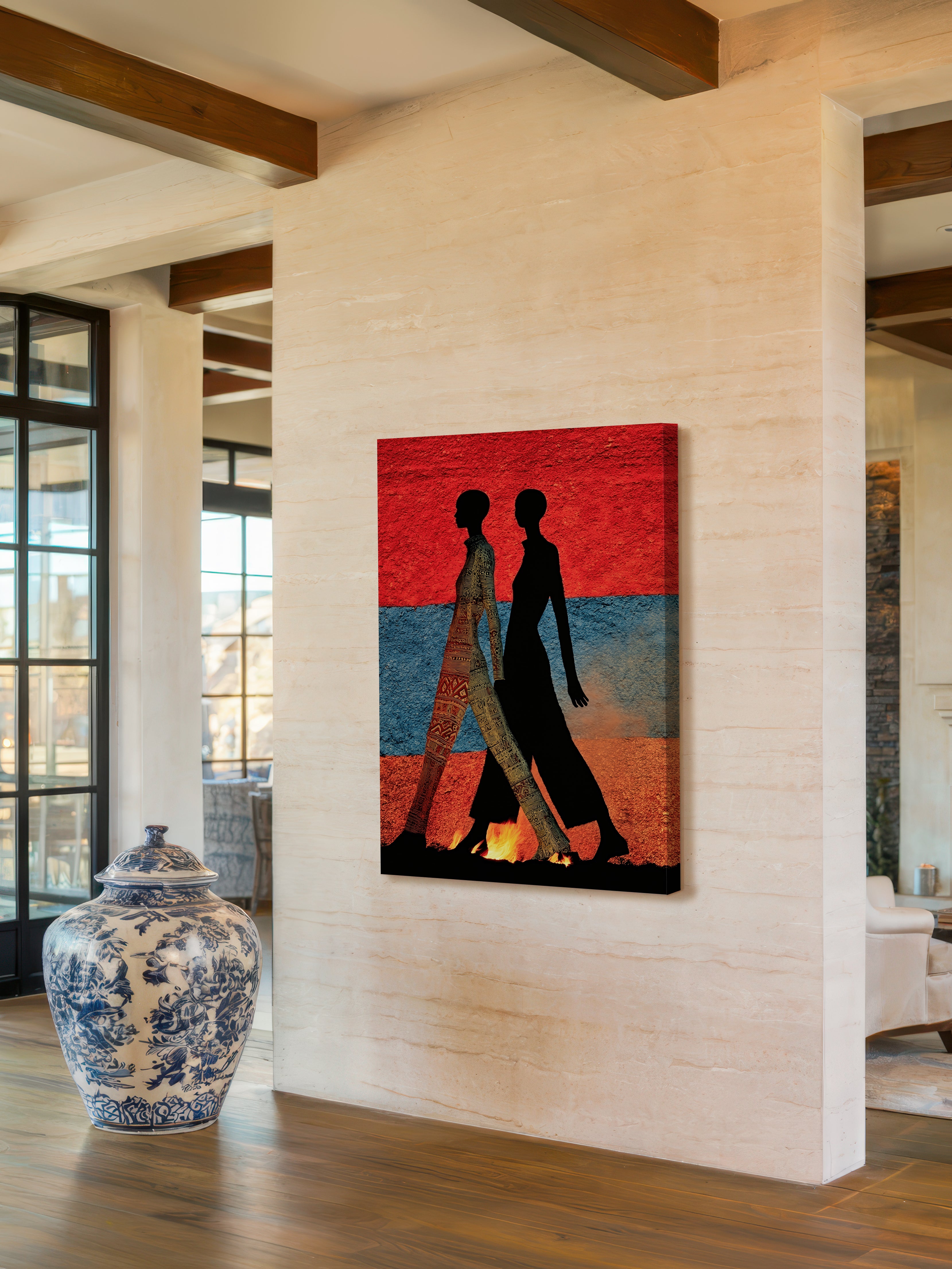 Graphic Minimalist Figures – Surreal Abstract Duo Wall Art 241