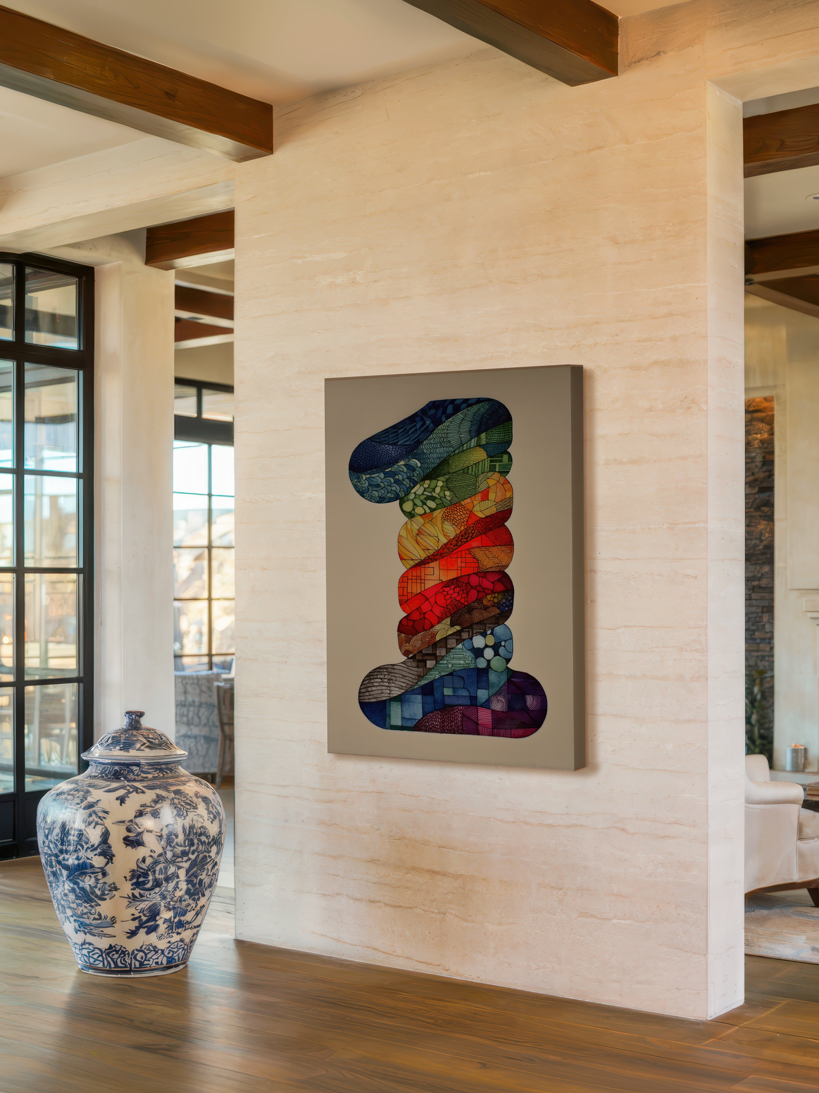 Mosaic Number One – Surreal Graphic Symbol Wall Art 247