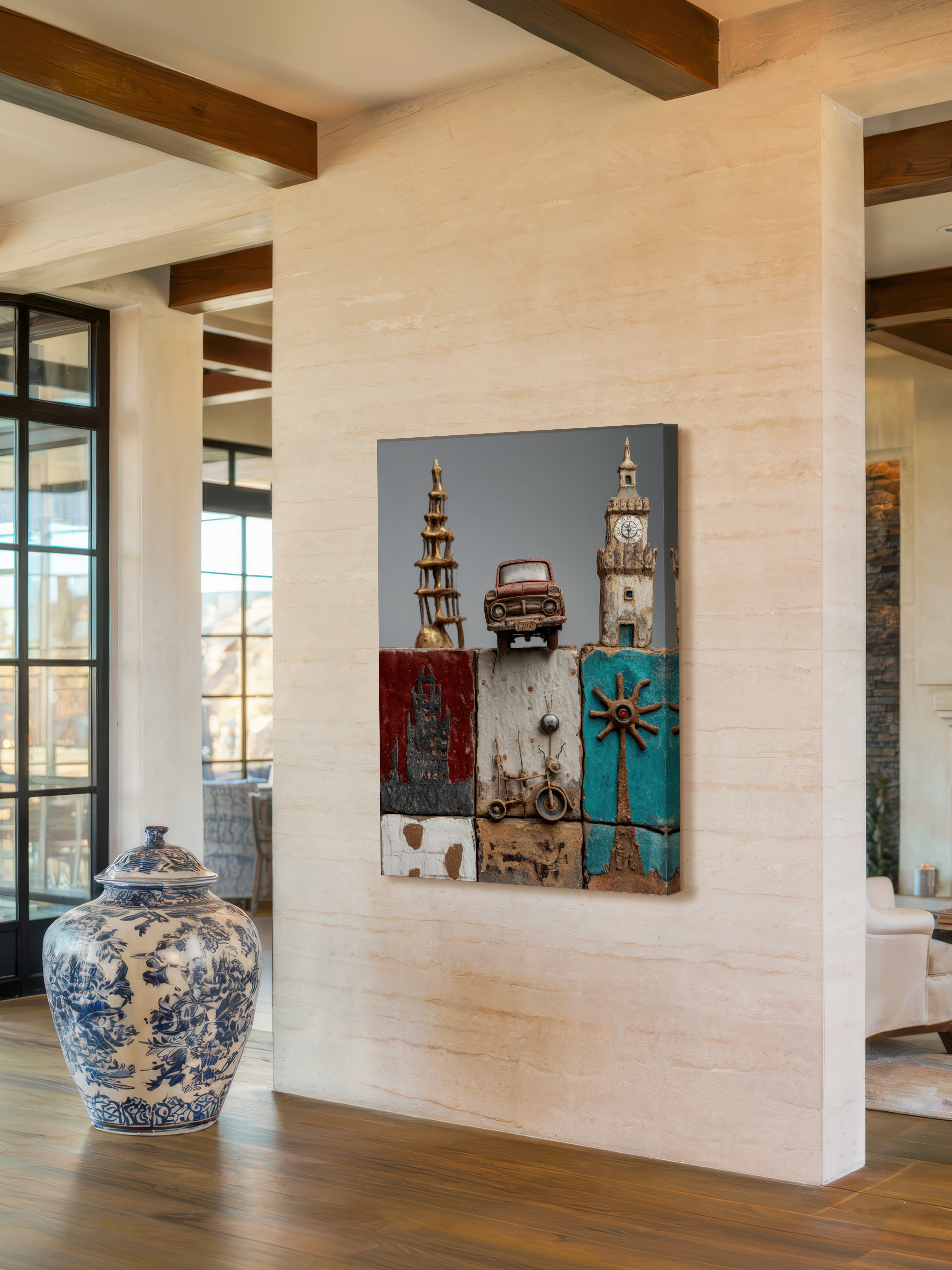 Industrial Mixed Media – Surreal Mechanical Collage Wall Art 369