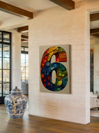 Mosaic Number Six – Surreal Graphic Symbol Wall Art 252