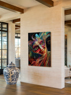 Contemporary Masquerade – Surreal Masked Figure Wall Art 347