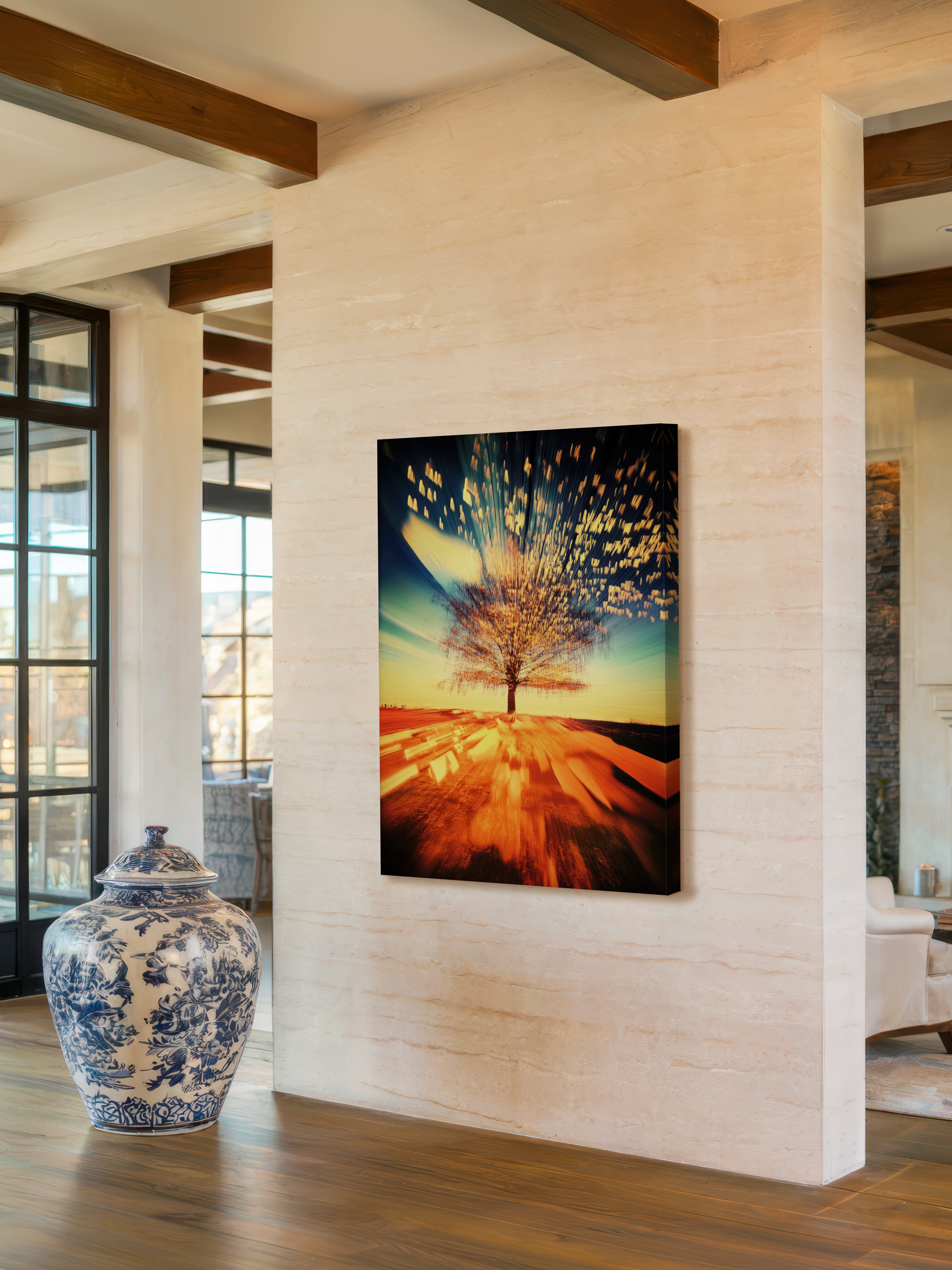 Forest Horizon – Surreal Misty Woodland Wall Art 319