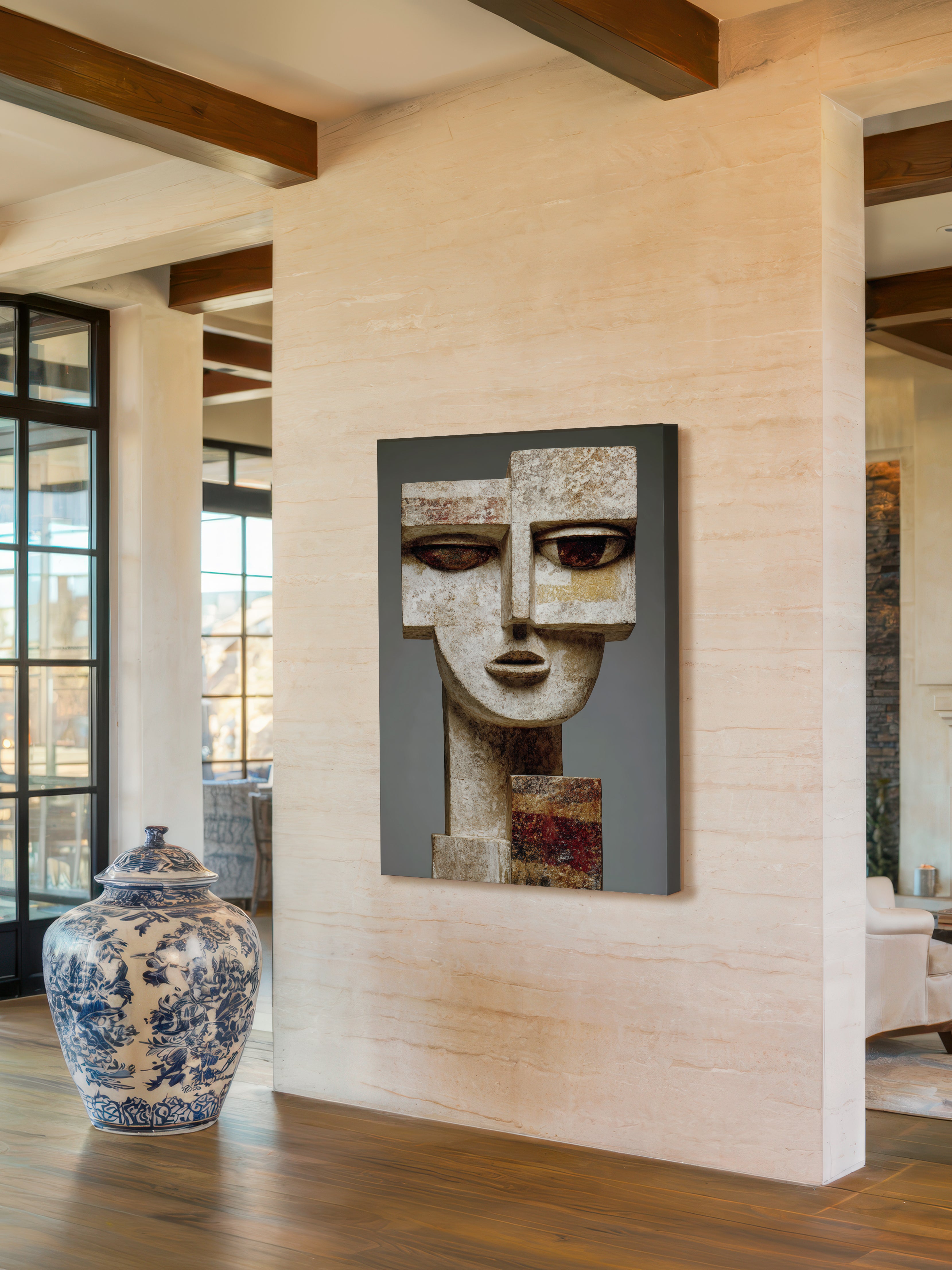 Modern Cubist Bust – Surreal Cubist Wall Art 085