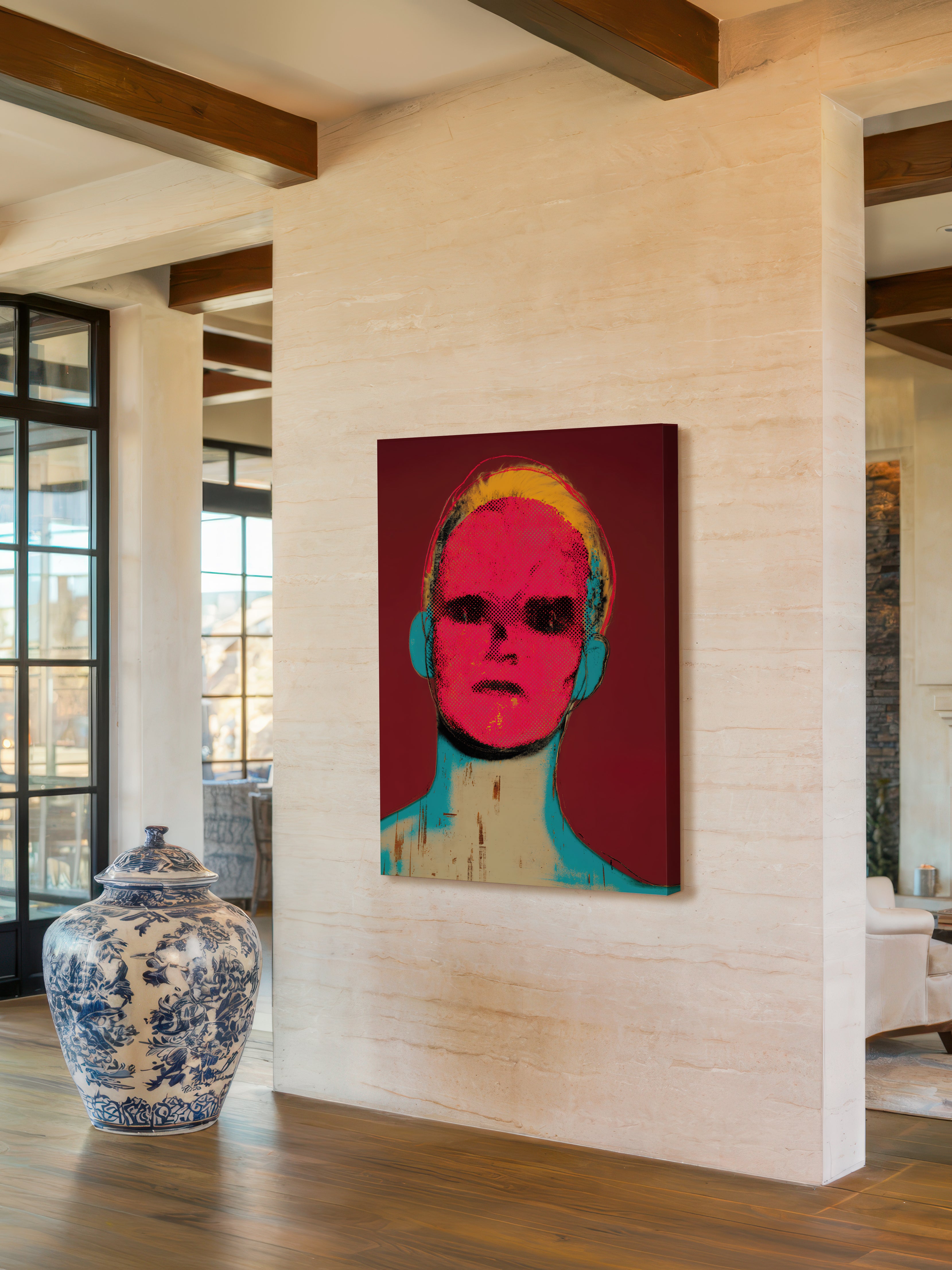 Neon Gaze – Surreal Psychedelic Pop Portrait Wall Art 176