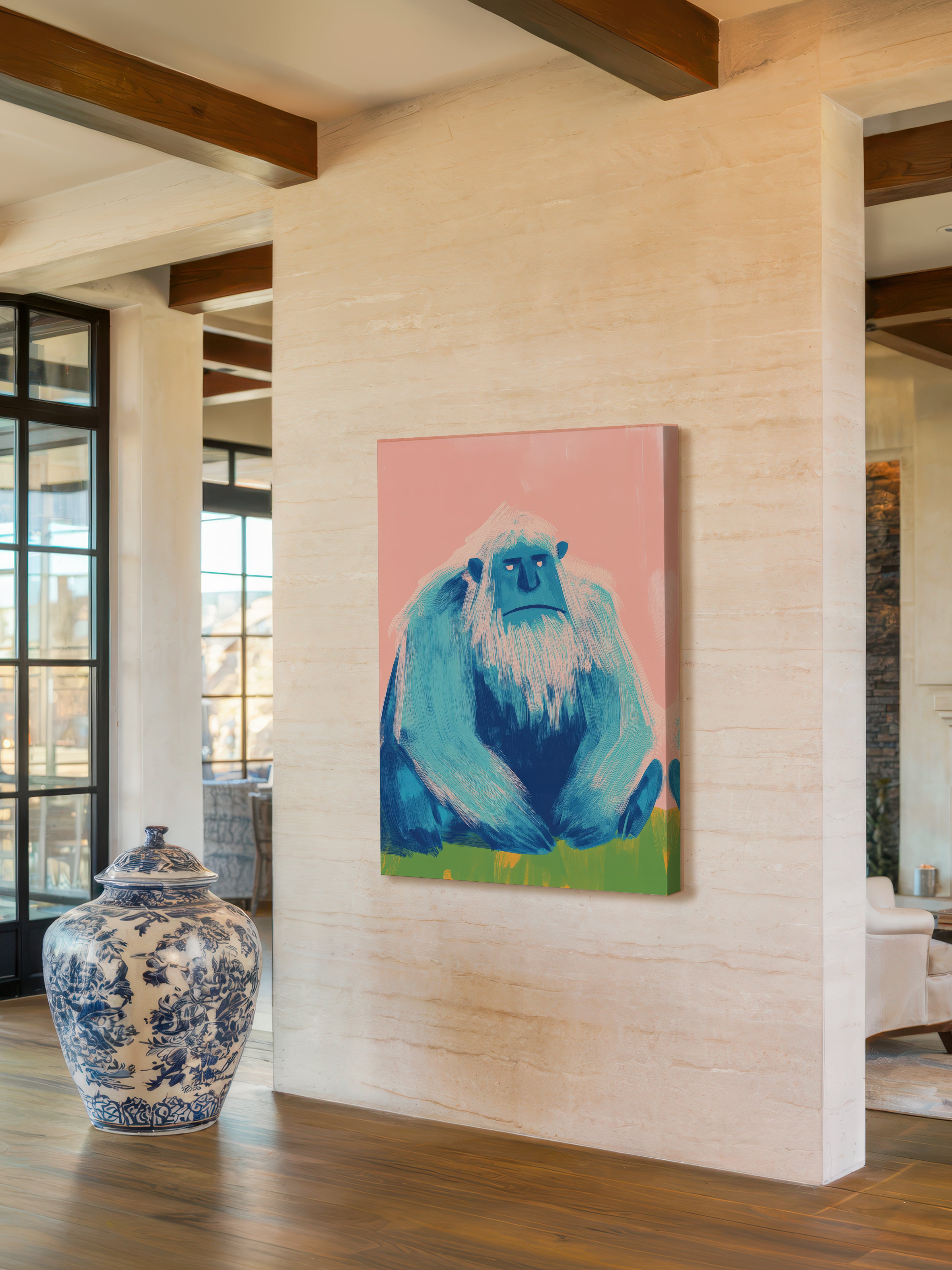 Whimsical Yeti – Surreal Playful Snow Creature Wall Art 215